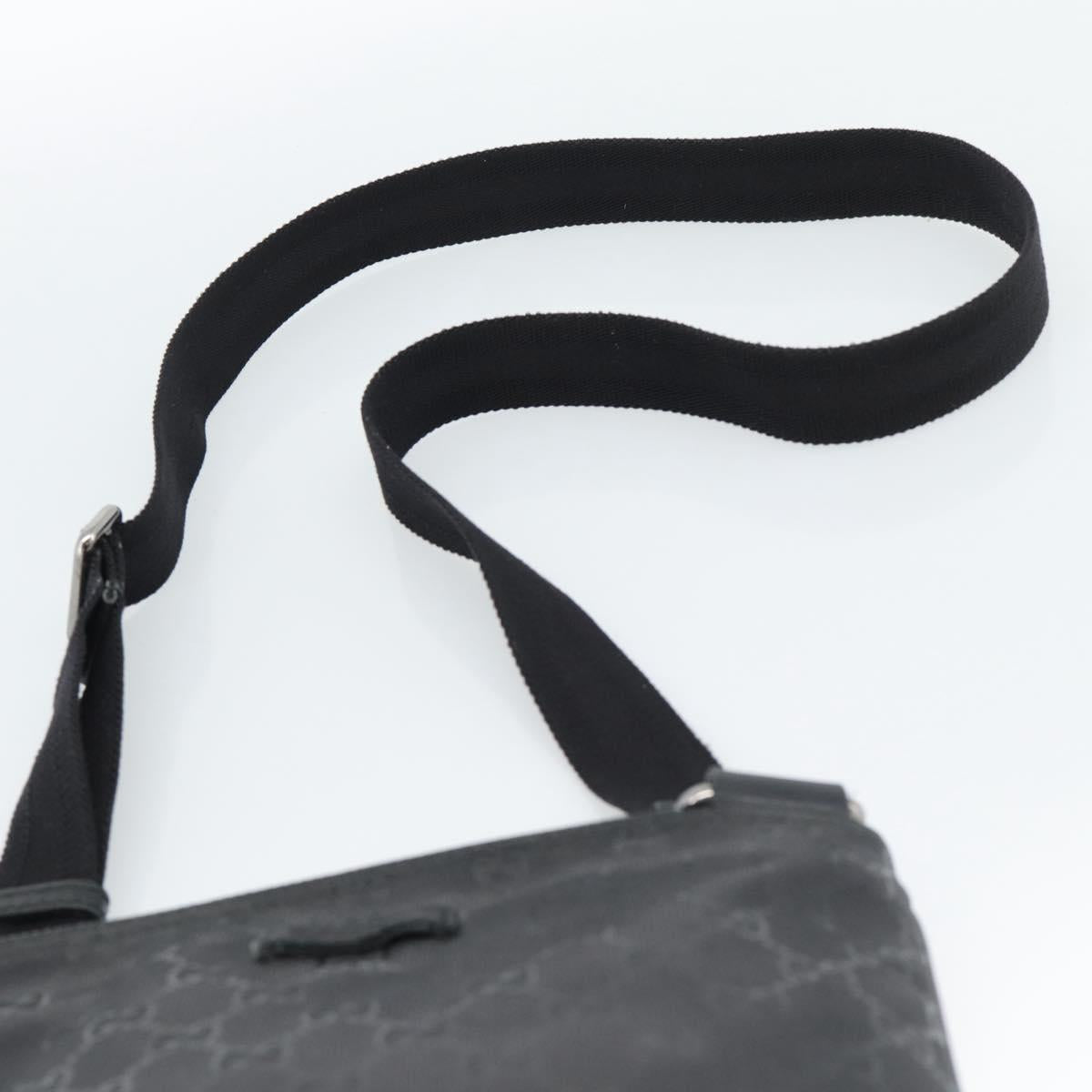 GUCCI GG Implementation Shoulder Bag PVC Black Silver Auth BA13608