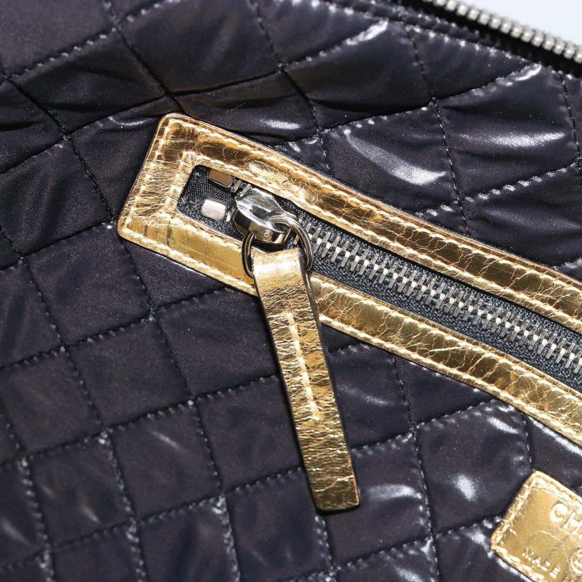 CHANEL Clutch Bag Leather Gold Tone Silver CC Auth BA13613SAM