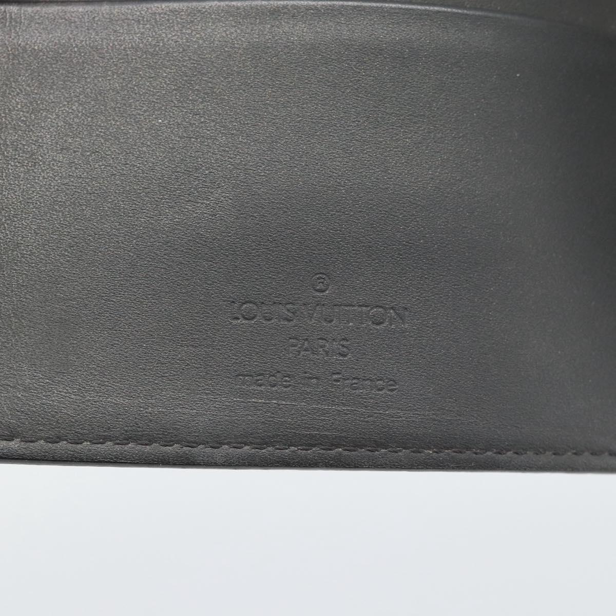 LOUIS VUITTON Monogram mat Agenda MM Day Planner Cover Black R20925 Auth BA13618