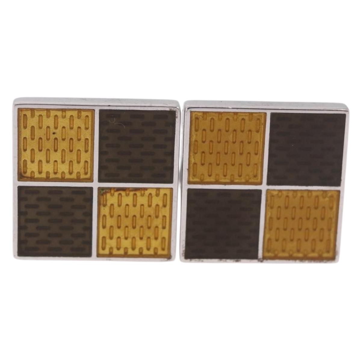 LOUIS VUITTON Damier Ebene Cuffs&Cuff Case Cuffs Silver M64675 LV Auth BA13620V