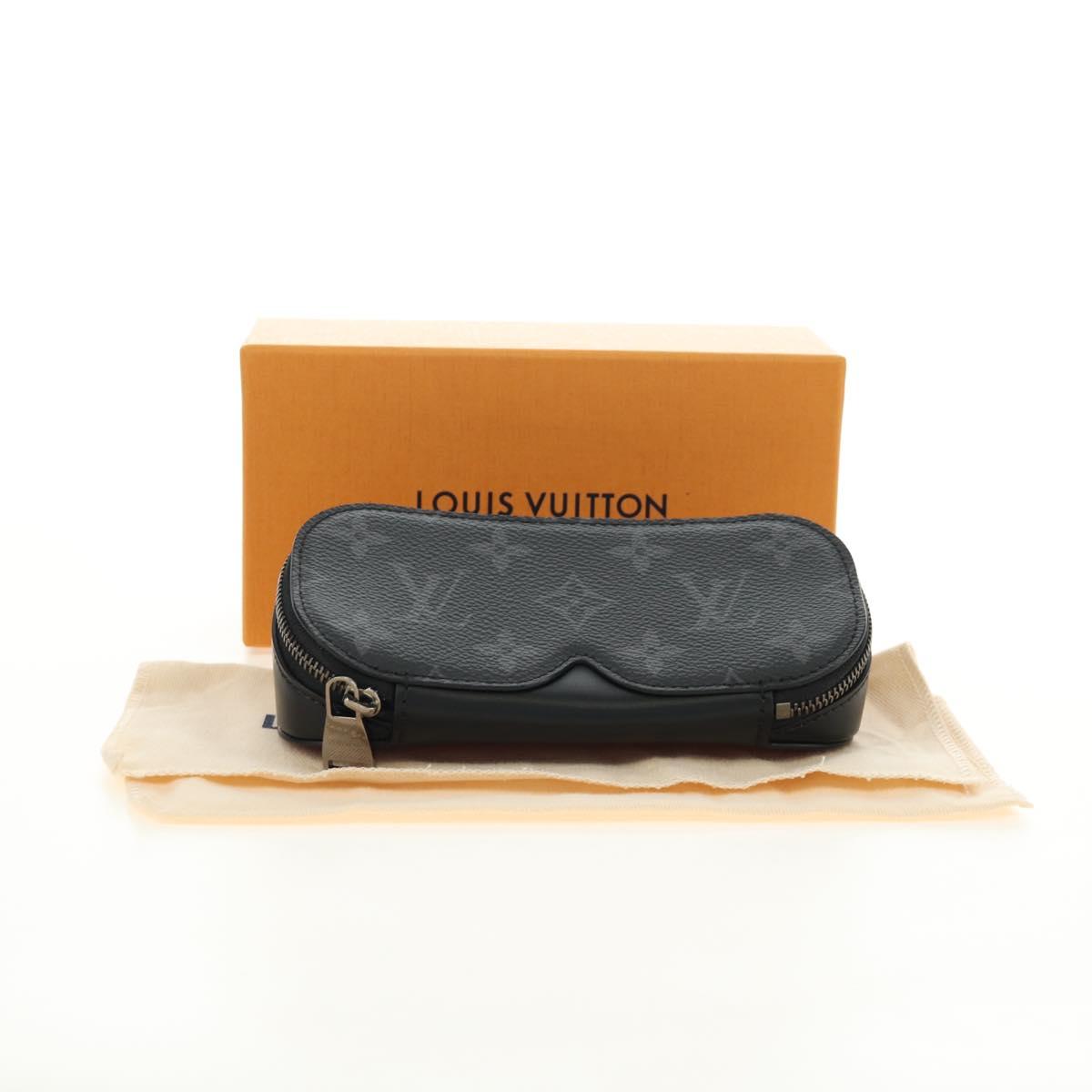 LOUIS VUITTON Monogram Eclipse Etui Lunette GM Glasses Case GI0654 Auth BA13621M