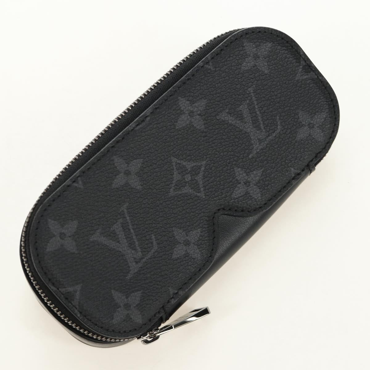 LOUIS VUITTON Monogram Eclipse Etui Lunette GM Glasses Case GI0654 Auth BA13621M