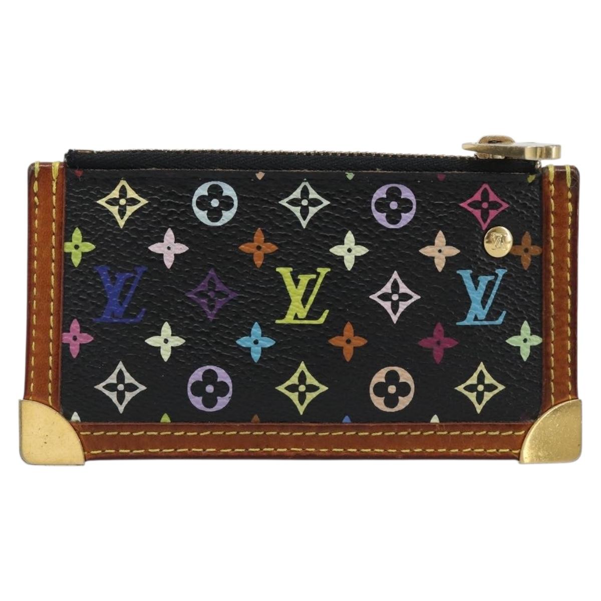 LOUIS VUITTON Monogram Multicolor Pochette Cles Purse Black M13664 Auth BA13623