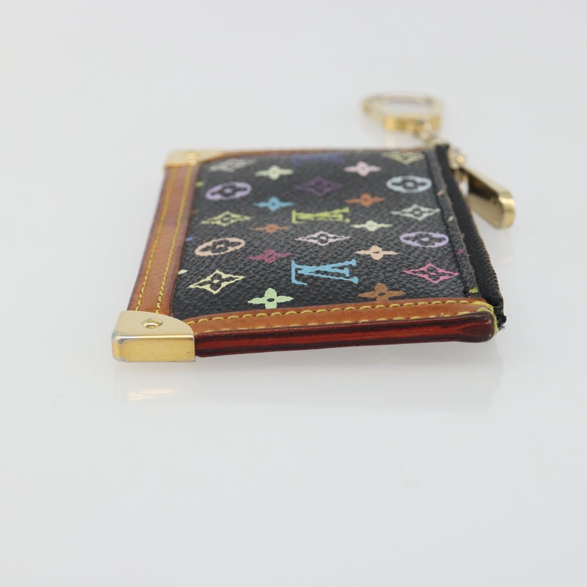 LOUIS VUITTON Monogram Multicolor Pochette Cles Purse Black M13664 Auth BA13623