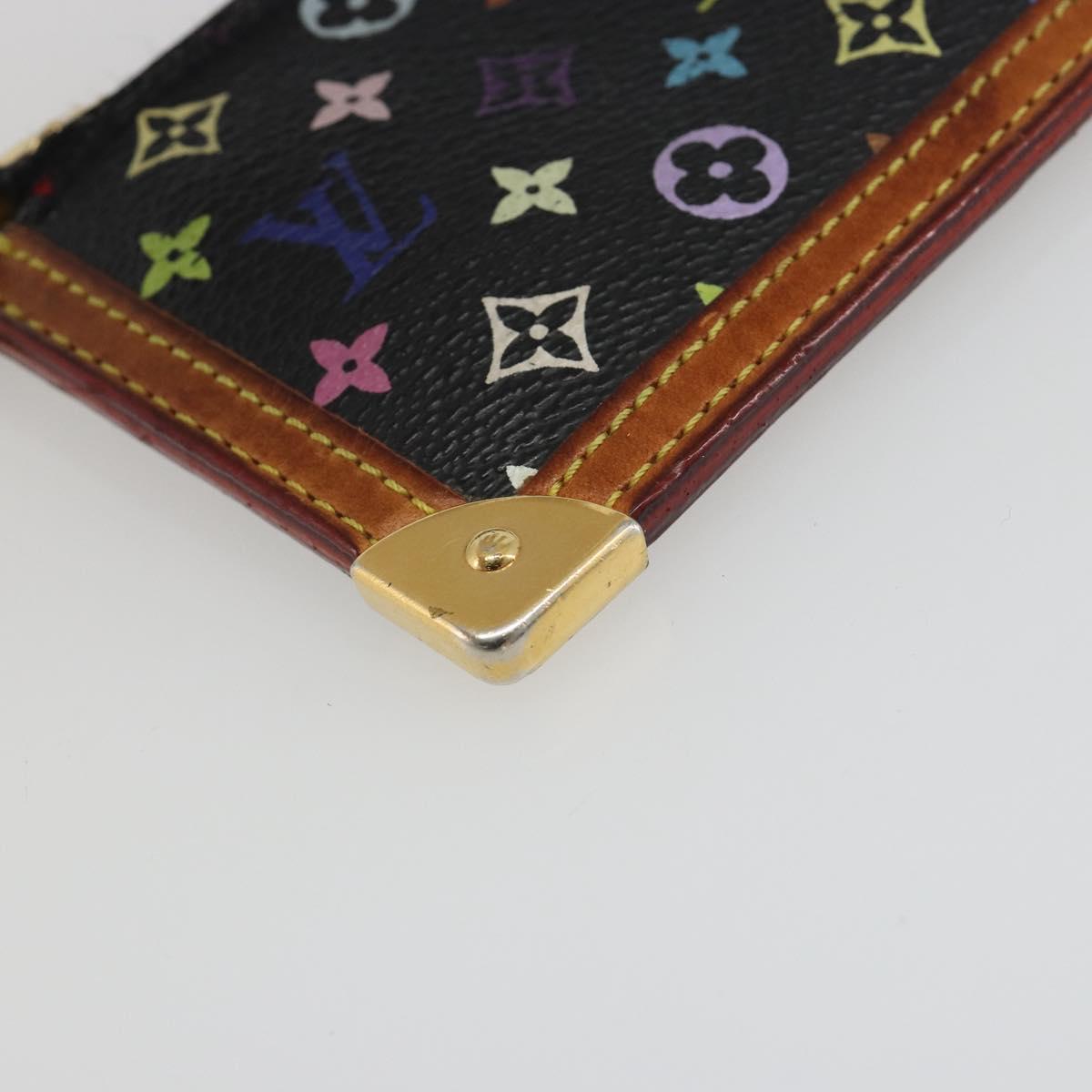 LOUIS VUITTON Monogram Multicolor Pochette Cles Purse Black M13664 Auth BA13623