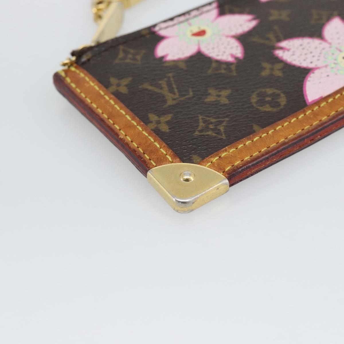 LOUIS VUITTON Monogram Cherry Blossom Pochette Cles Purse M92015 LV Auth BA13624