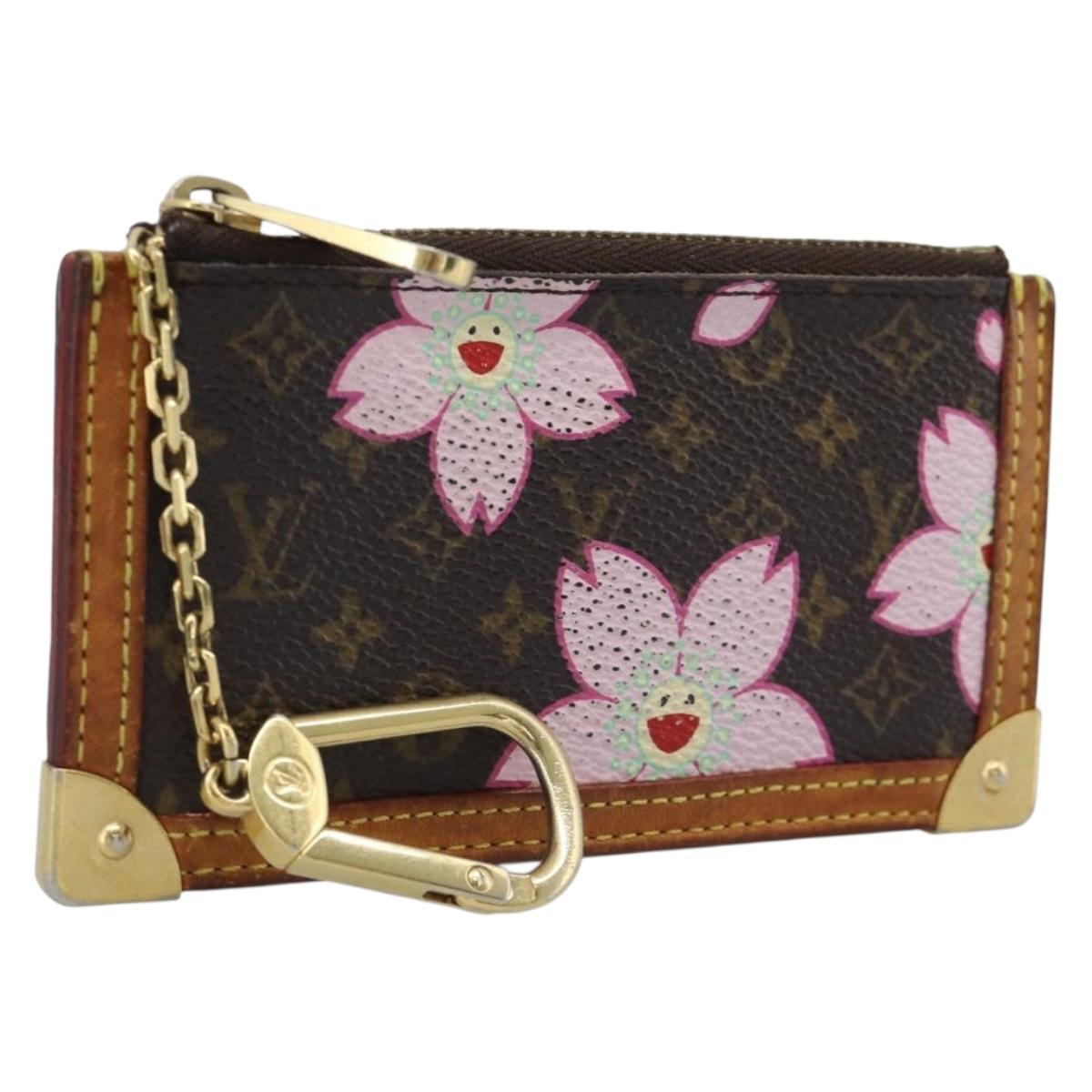 LOUIS VUITTON Monogram Cherry Blossom Pochette Cles Purse M92015 LV Auth BA13624