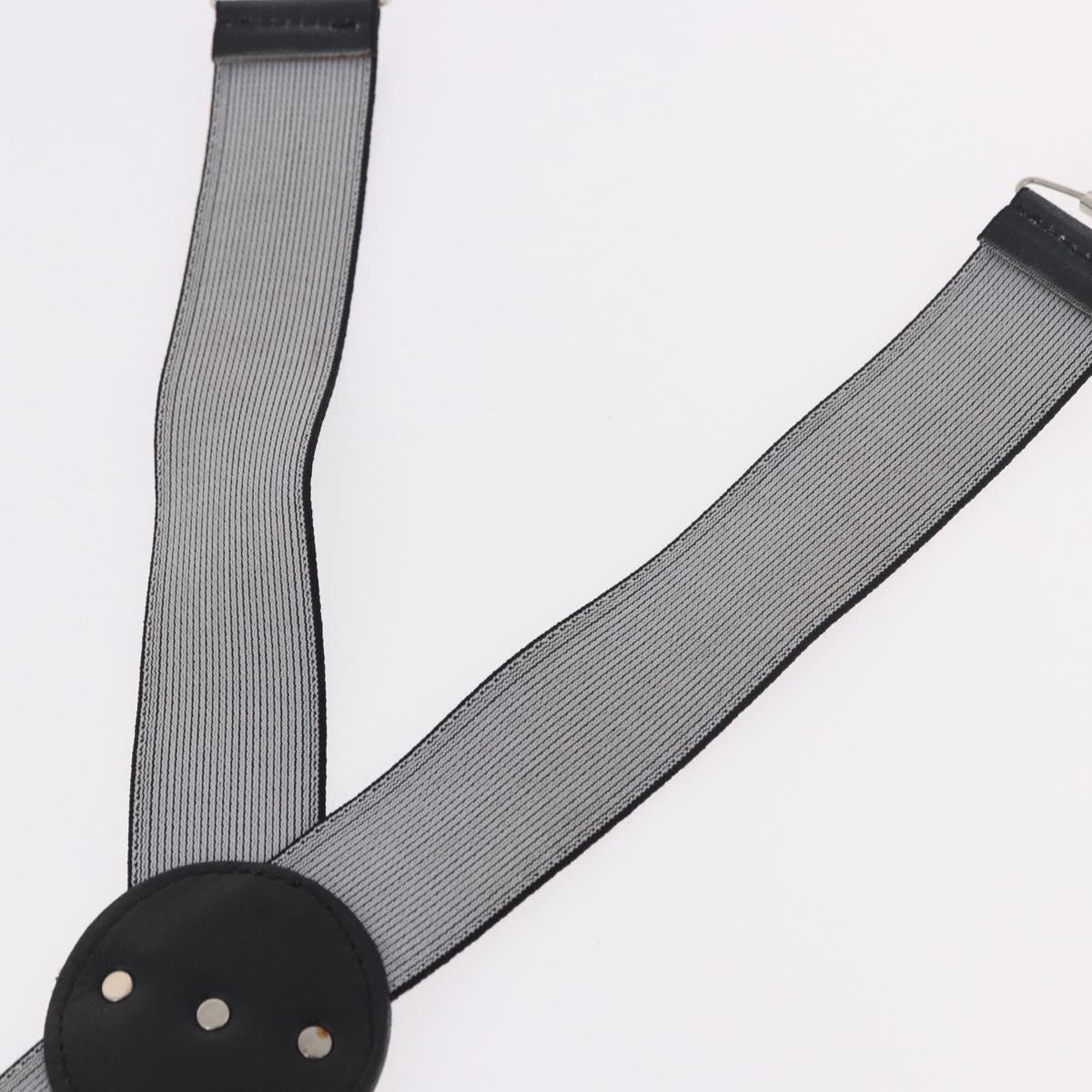 VERSACE Medusa Suspenders Metal Black Silver Auth BA13627