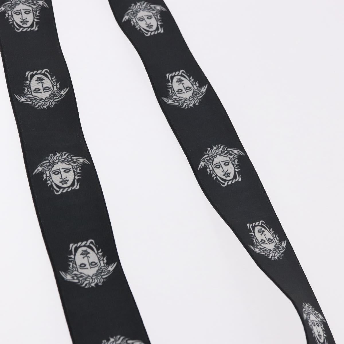 VERSACE Medusa Suspenders Metal Black Silver Auth BA13627