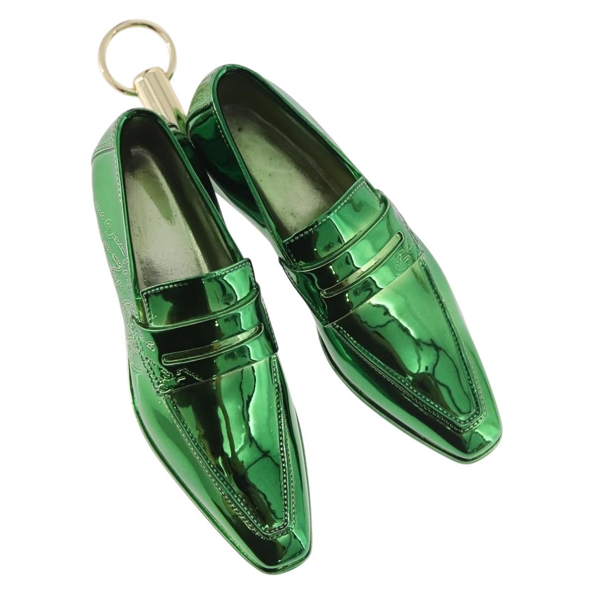 Berluti Christmas Ornament Metal Green Gold Auth BA13628V