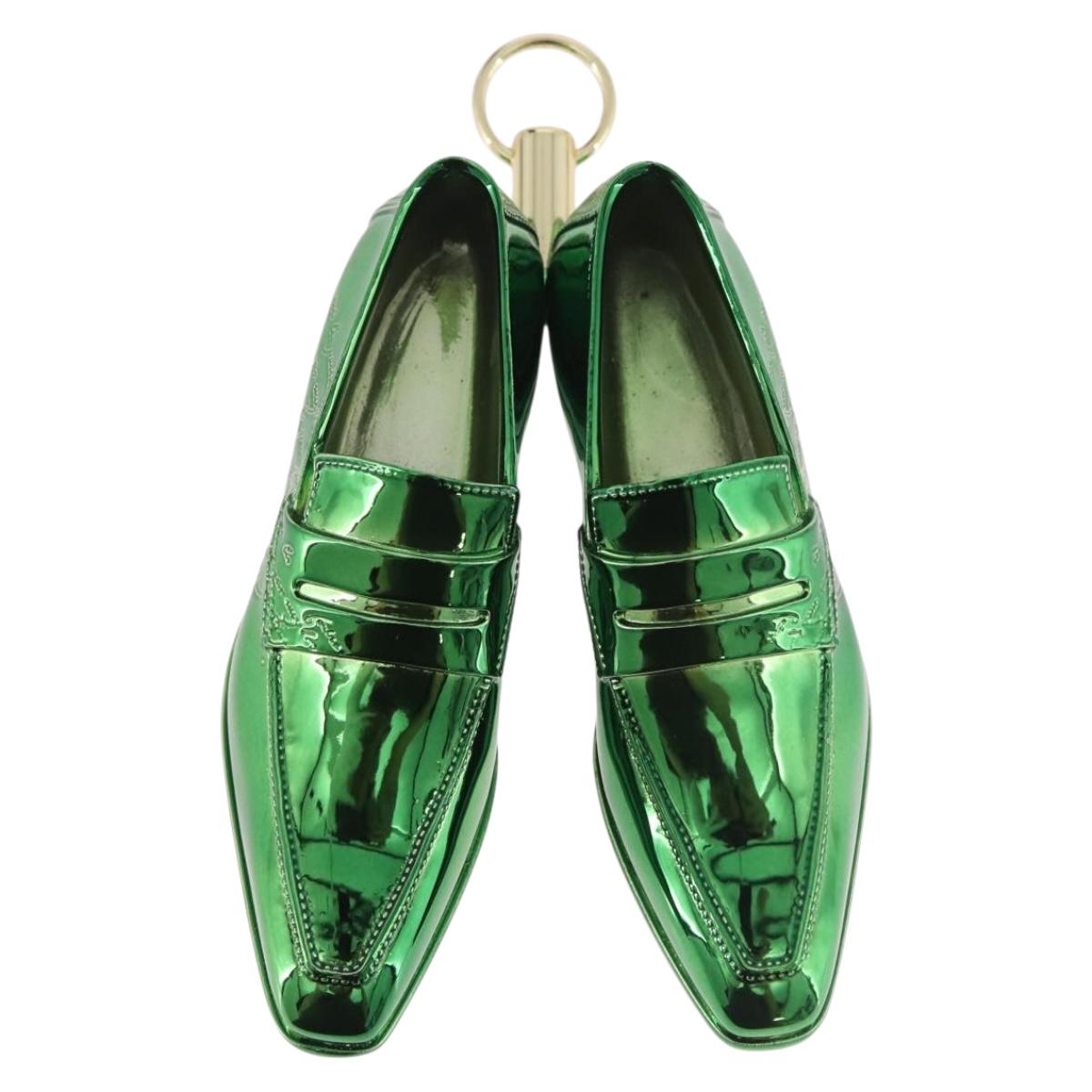 Berluti Christmas Ornament Metal Green Gold Auth BA13628V