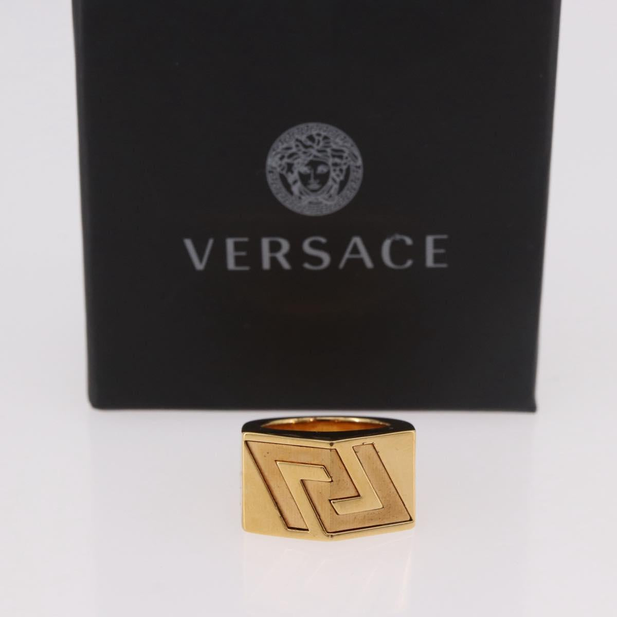 VERSACE Ring Metal Gold Tone Auth BA13629V