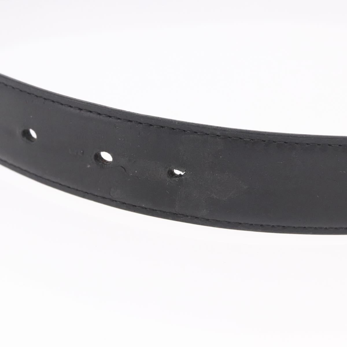 CARTIER Must Line Belt Leather 44.1"" Black Brown Silver Auth BA13632