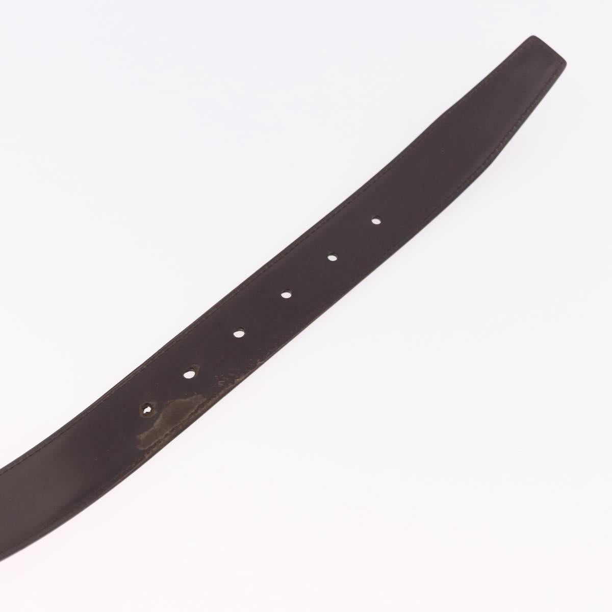 CARTIER Must Line Belt Leather 44.1"" Black Brown Silver Auth BA13632