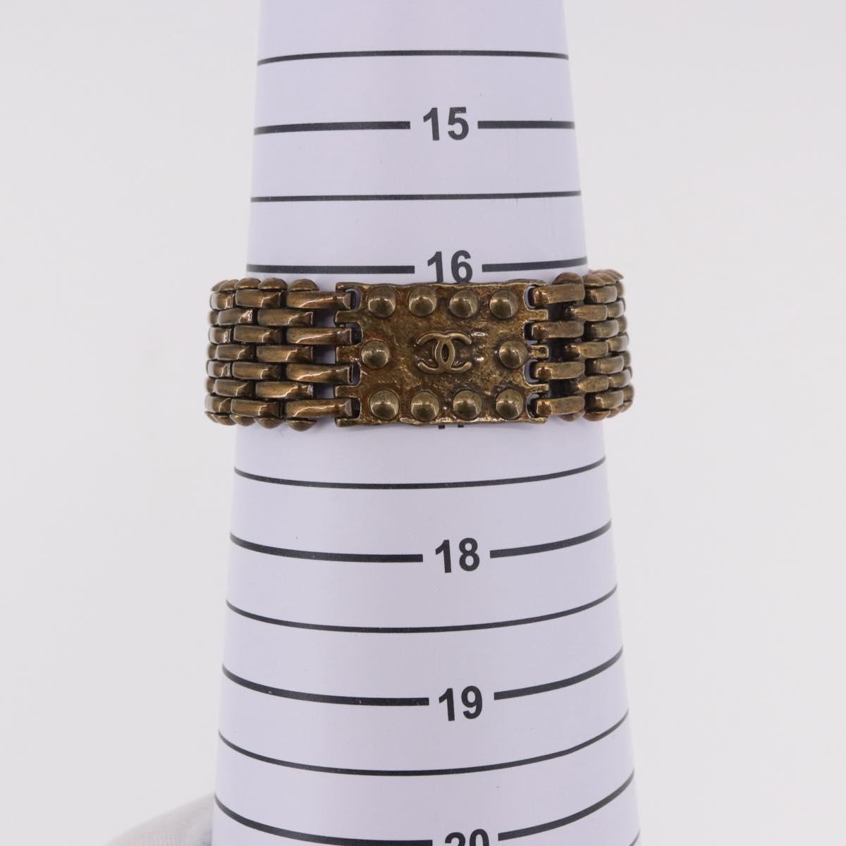 CHANEL Bracelet Metal Gold Tone CC Auth BA13634M