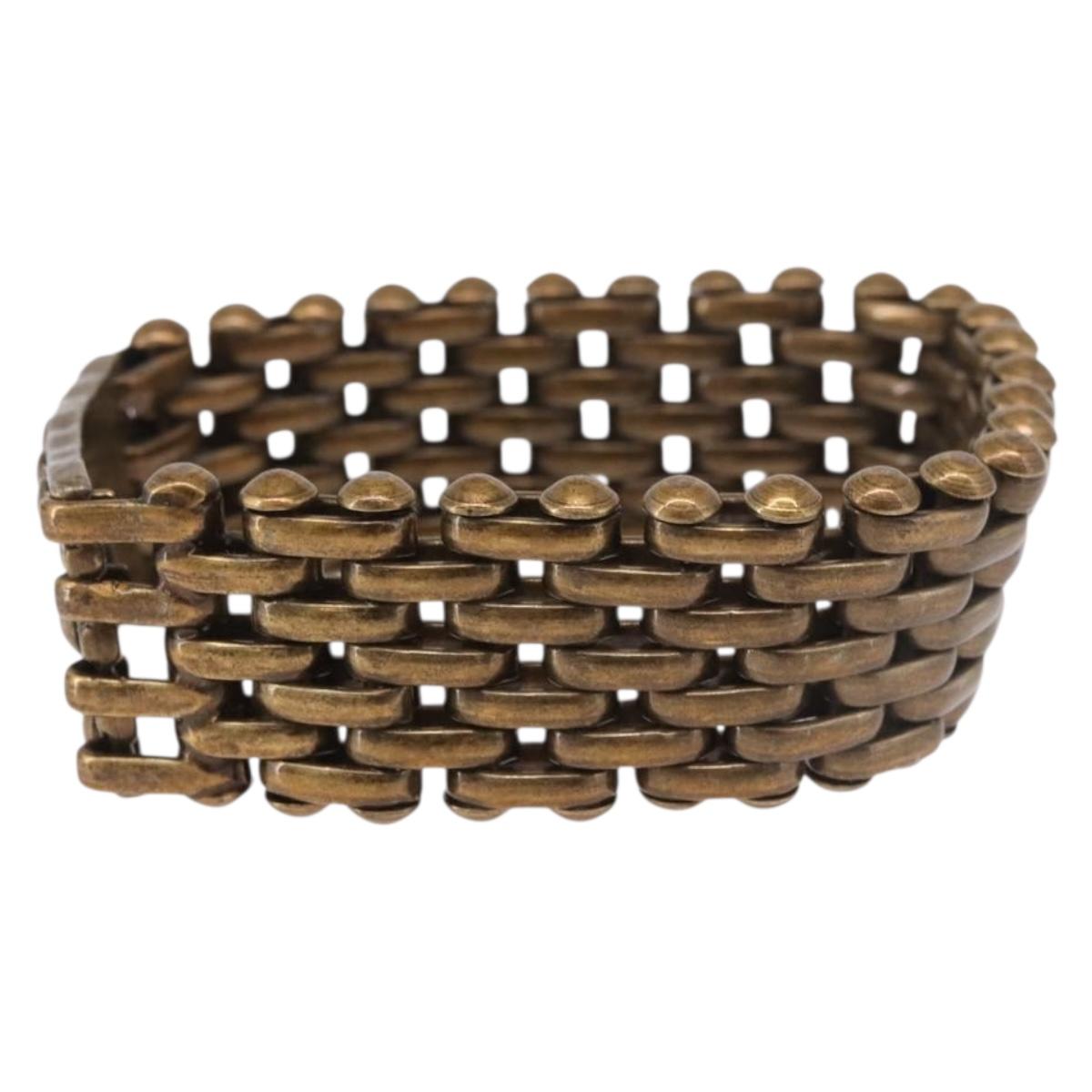 CHANEL Bracelet Metal Gold Tone CC Auth BA13634M