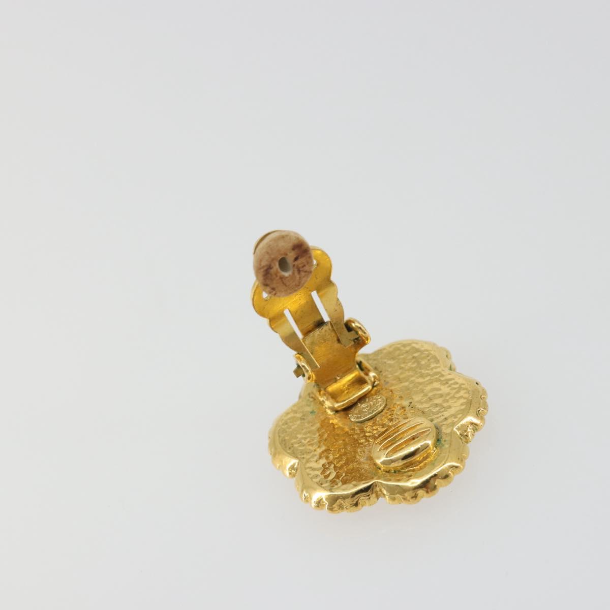 CHANEL Earring Metal Gold Tone CC Auth BA13636M