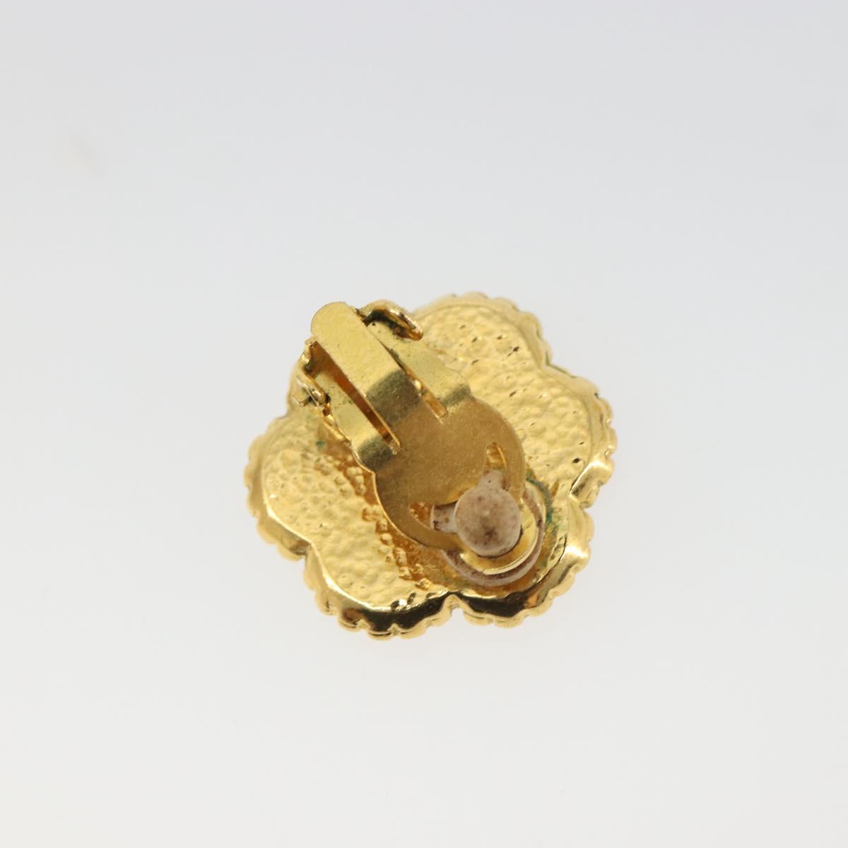 CHANEL Earring Metal Gold Tone CC Auth BA13636M