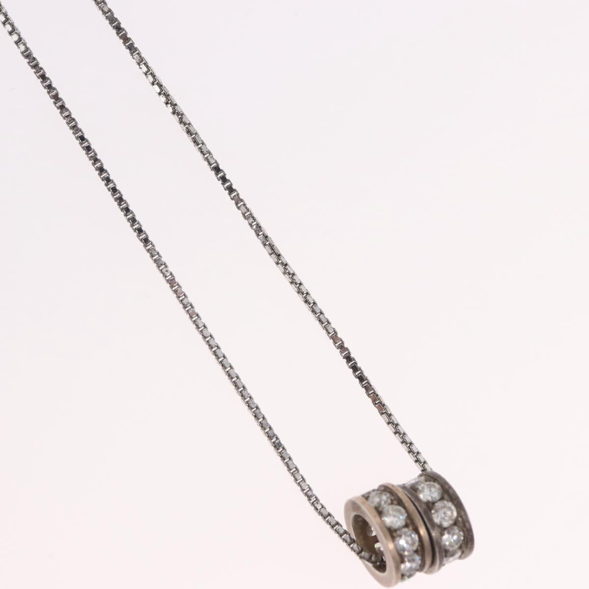 Christian Dior Necklace Metal Silver Auth BA13641