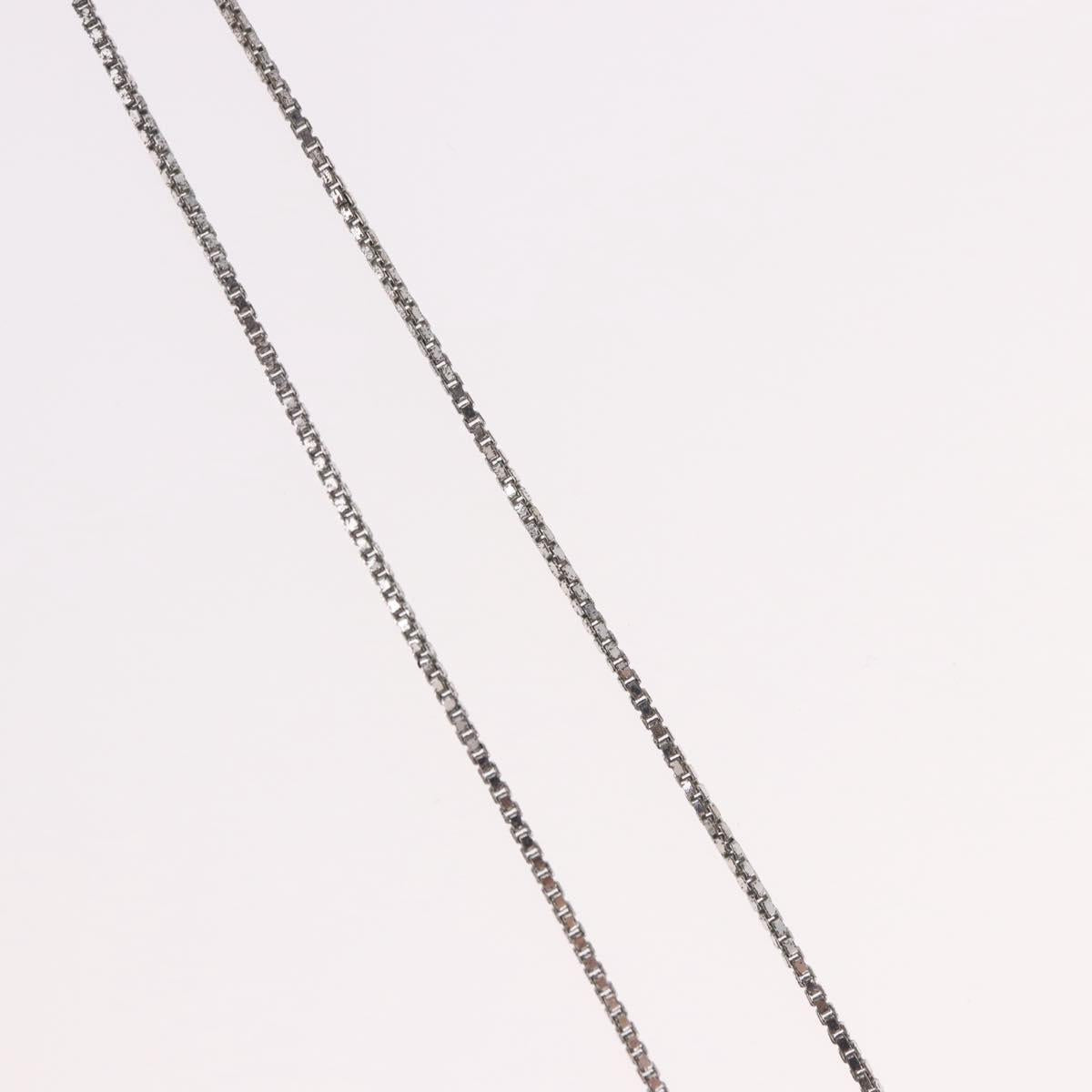 Christian Dior Necklace Metal Silver Auth BA13641