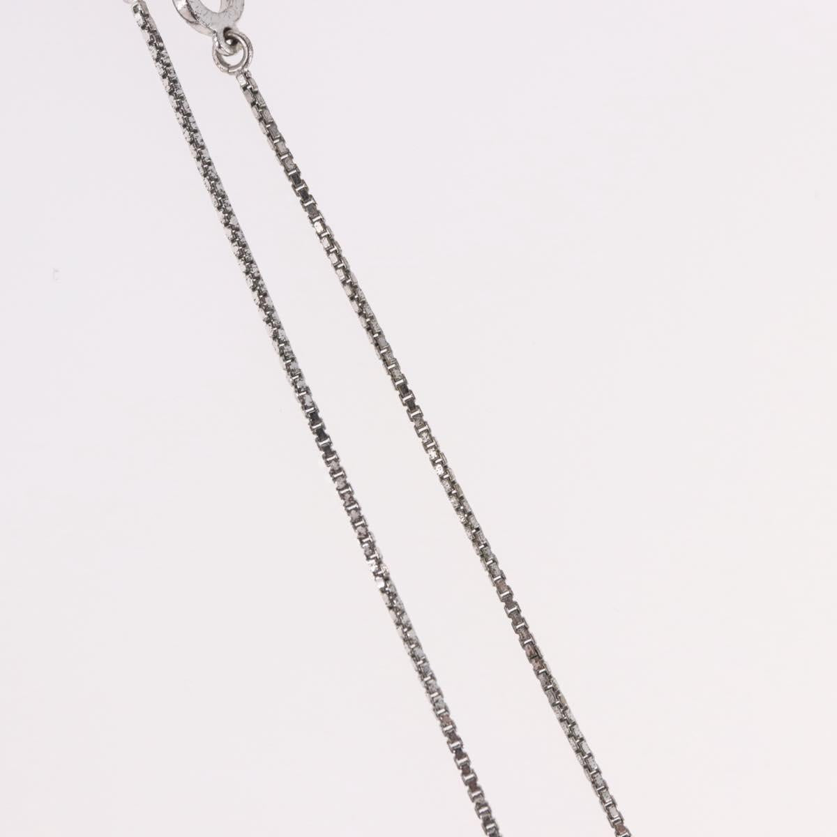 Christian Dior Necklace Metal Silver Auth BA13641