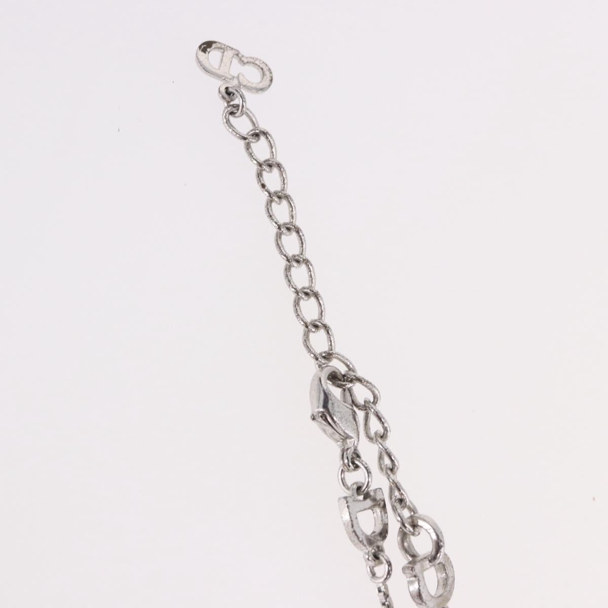 Christian Dior Necklace Metal Silver Auth BA13641
