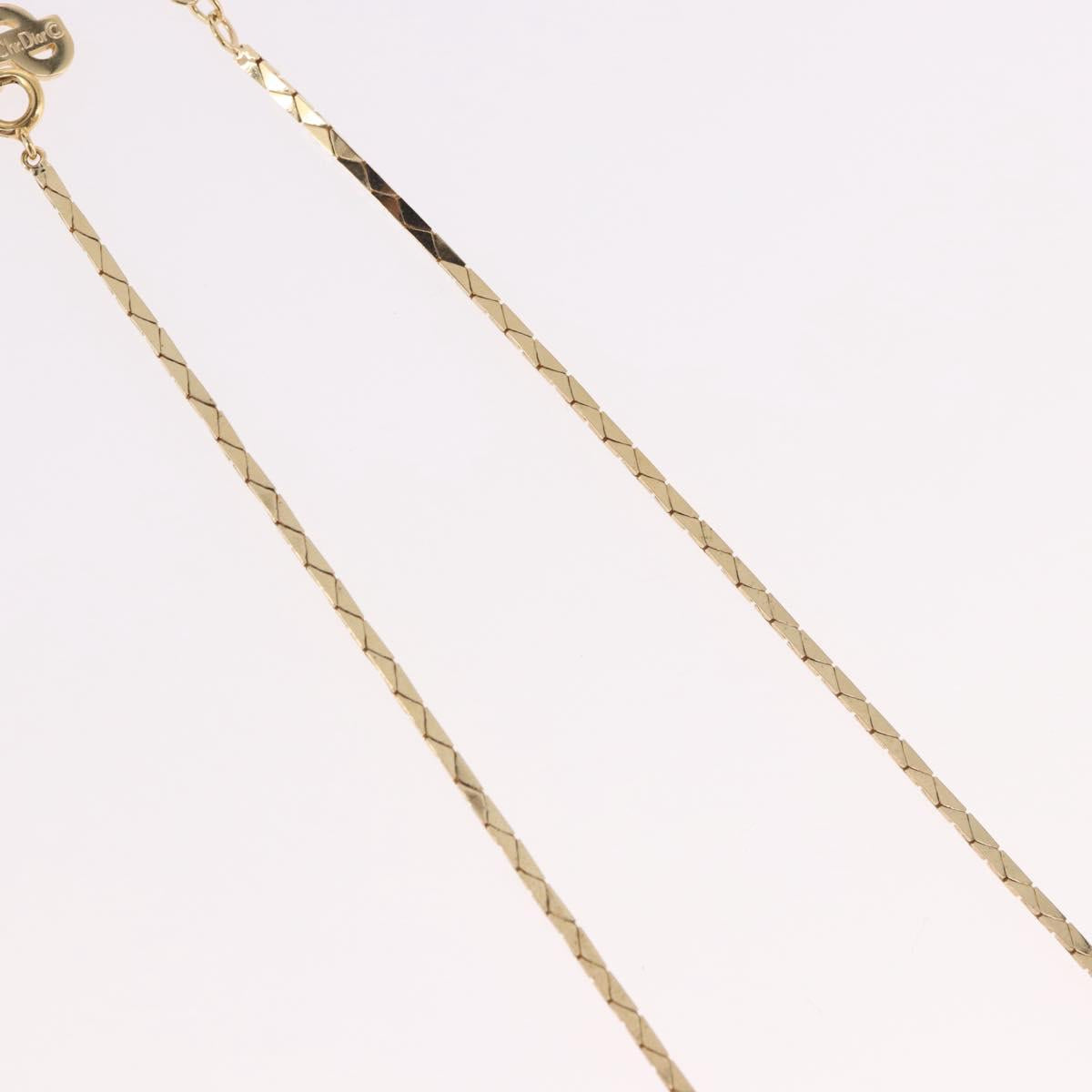Christian Dior Necklace Metal Gold Tone Auth BA13642