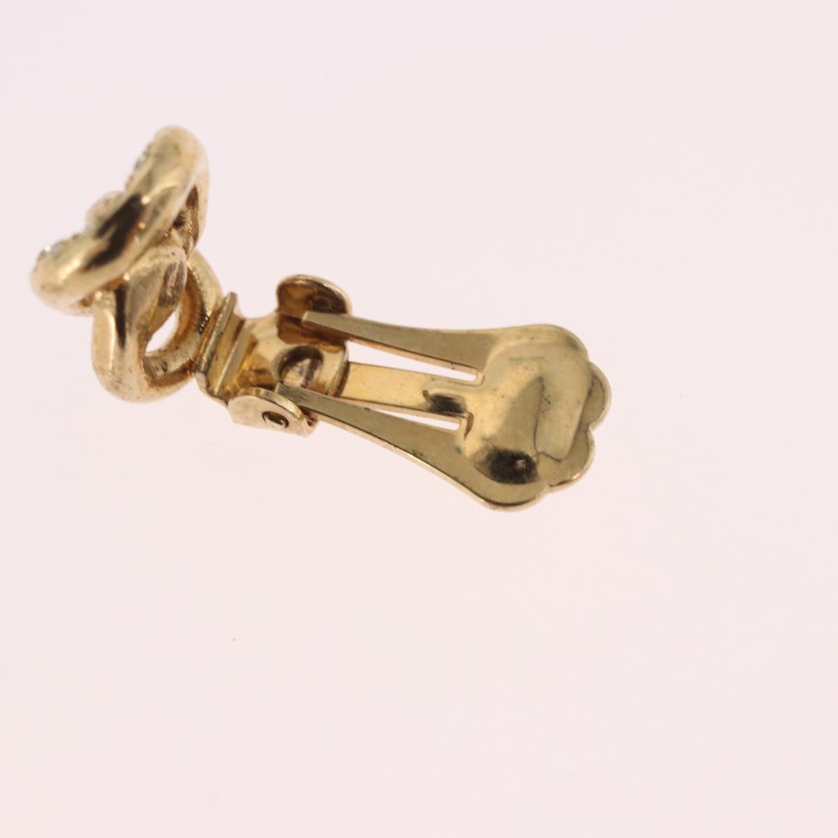 Christian Dior Earring Metal Gold Tone Auth BA13643