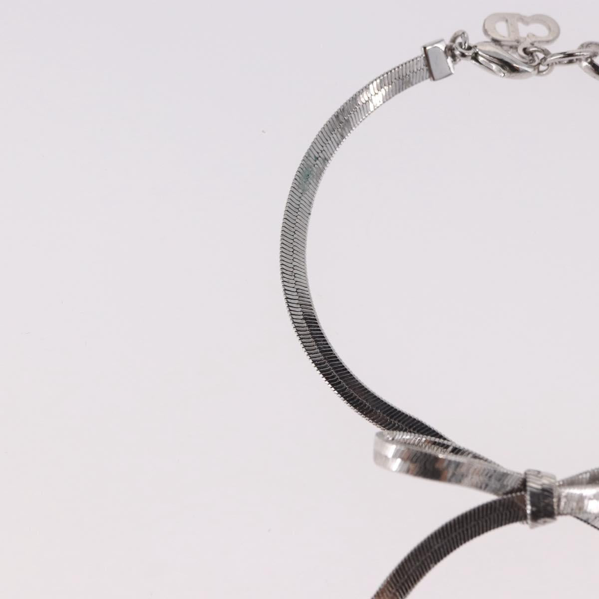 Christian Dior Bracelet Metal Silver Auth BA13644