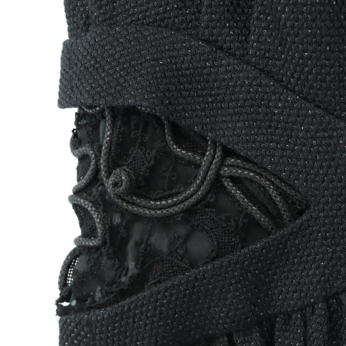 CHANEL Dress Wool Black CC Auth BA13646SAM