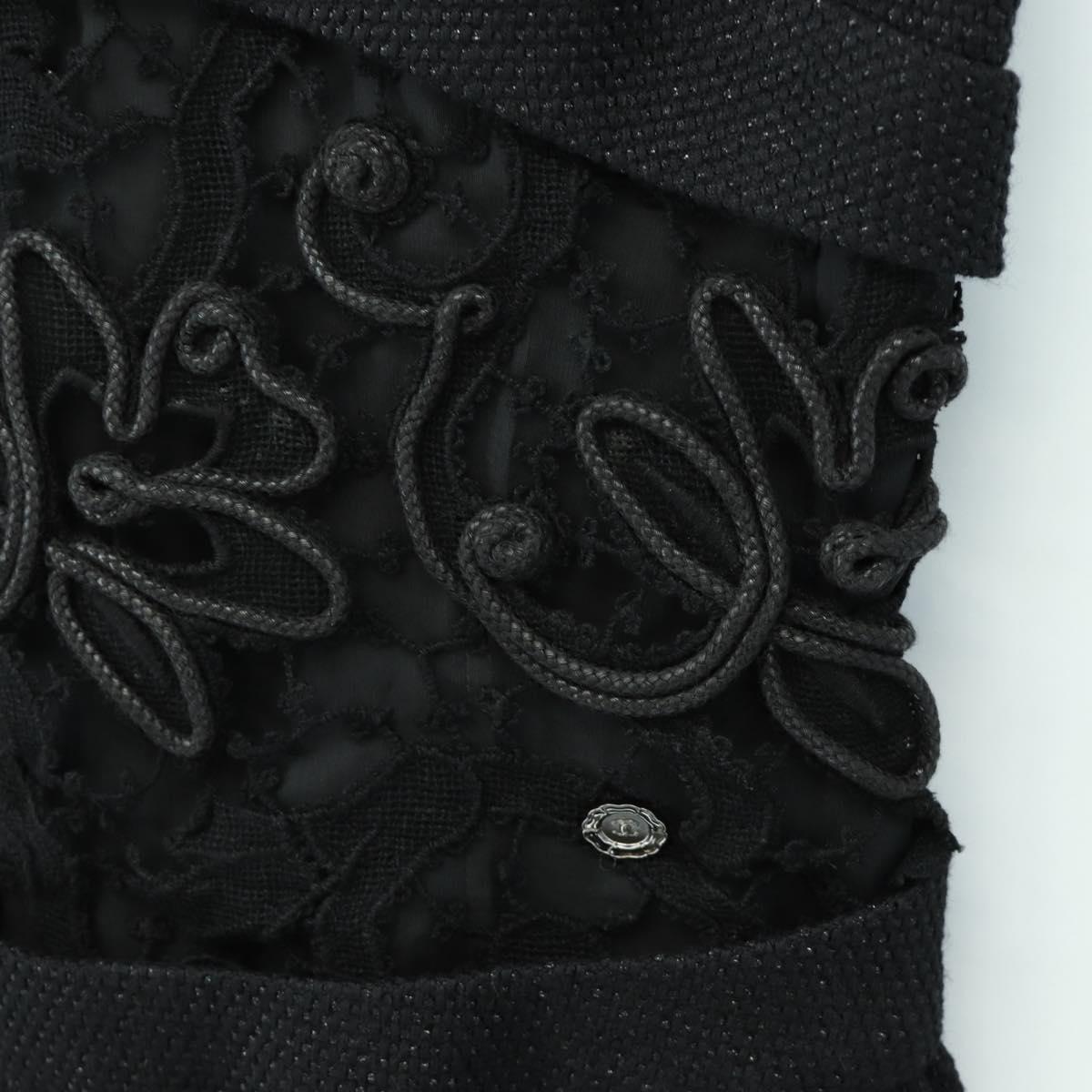 CHANEL Dress Wool Black CC Auth BA13646SAM