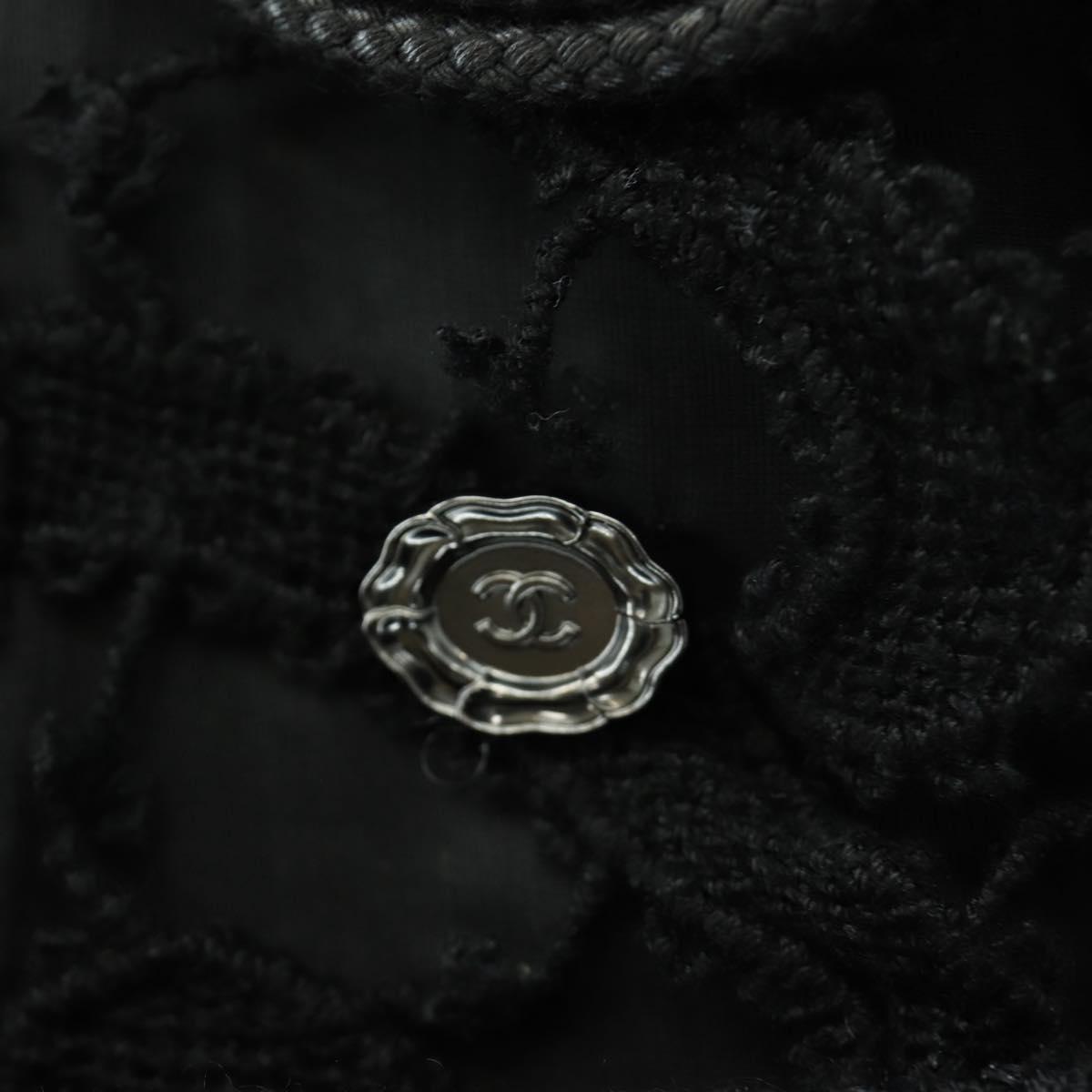 CHANEL Dress Wool Black CC Auth BA13646SAM
