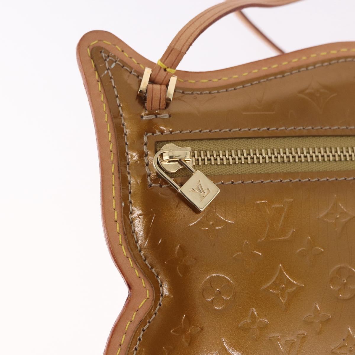 LOUIS VUITTON Vernis Comte de Feu Pochette Owl Bronze M92268 LV Auth BA13648V