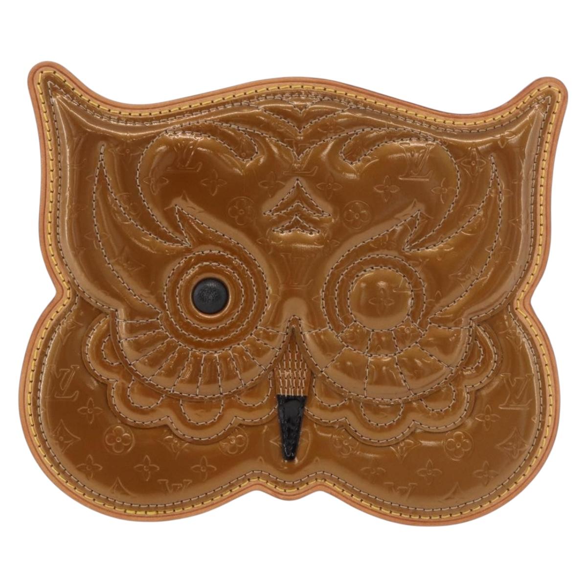 LOUIS VUITTON Vernis Comte de Feu Pochette Owl Bronze M92268 LV Auth BA13648V
