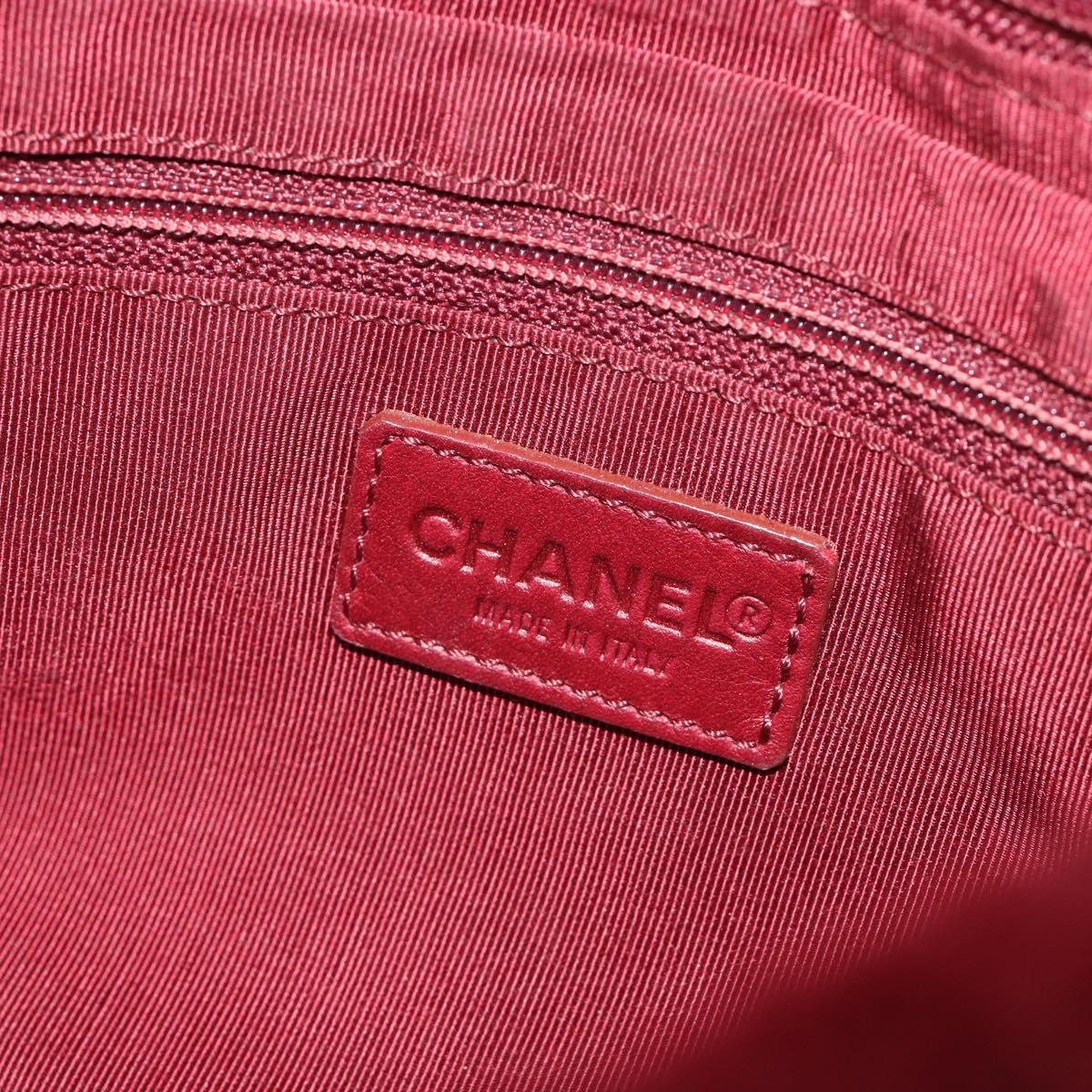 CHANEL Chain Shoulder Bag Fur Red CC Auth BA13649V