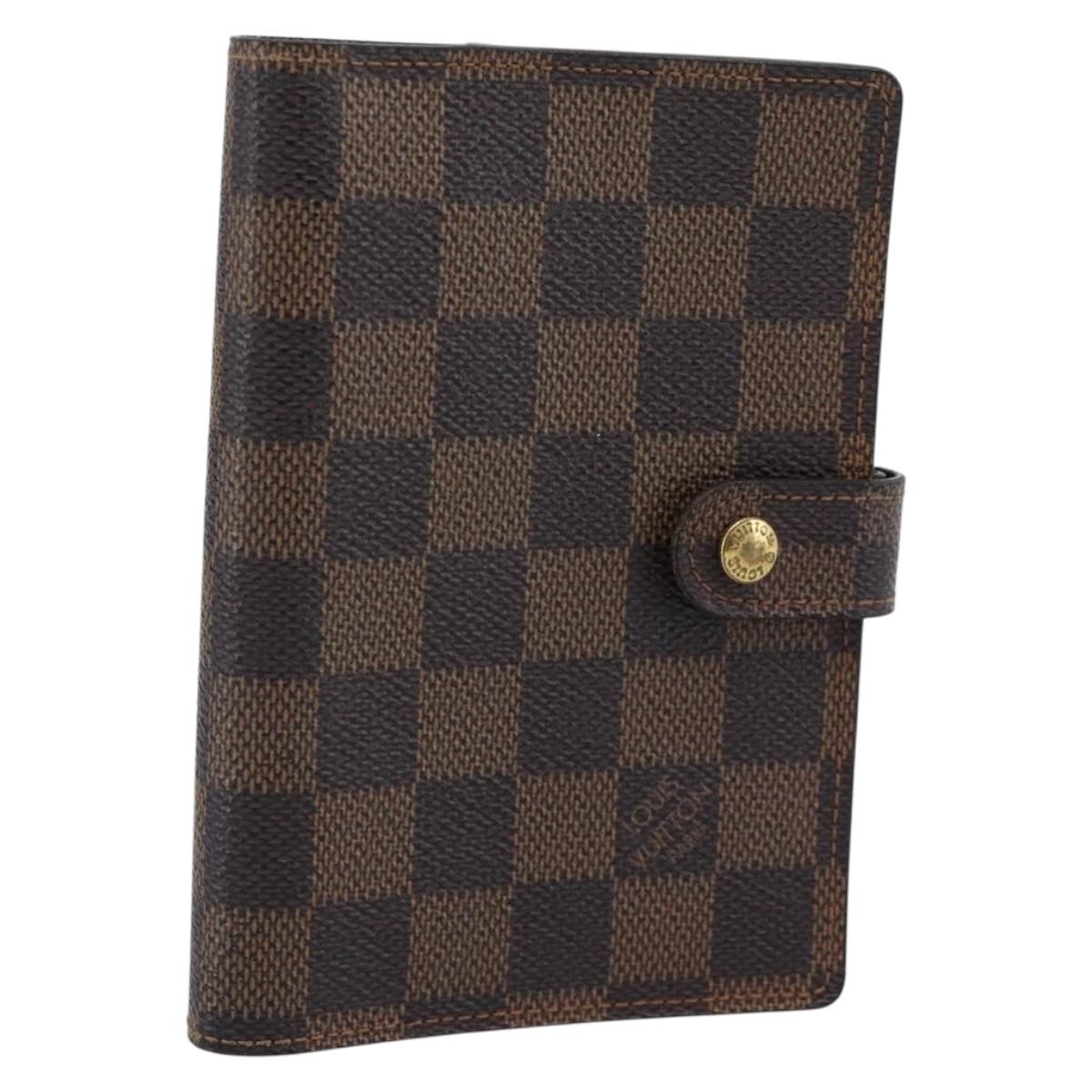 LOUIS VUITTON Damier Ebene Agenda PM Day Planner Cover R20700 LV Auth BA13650