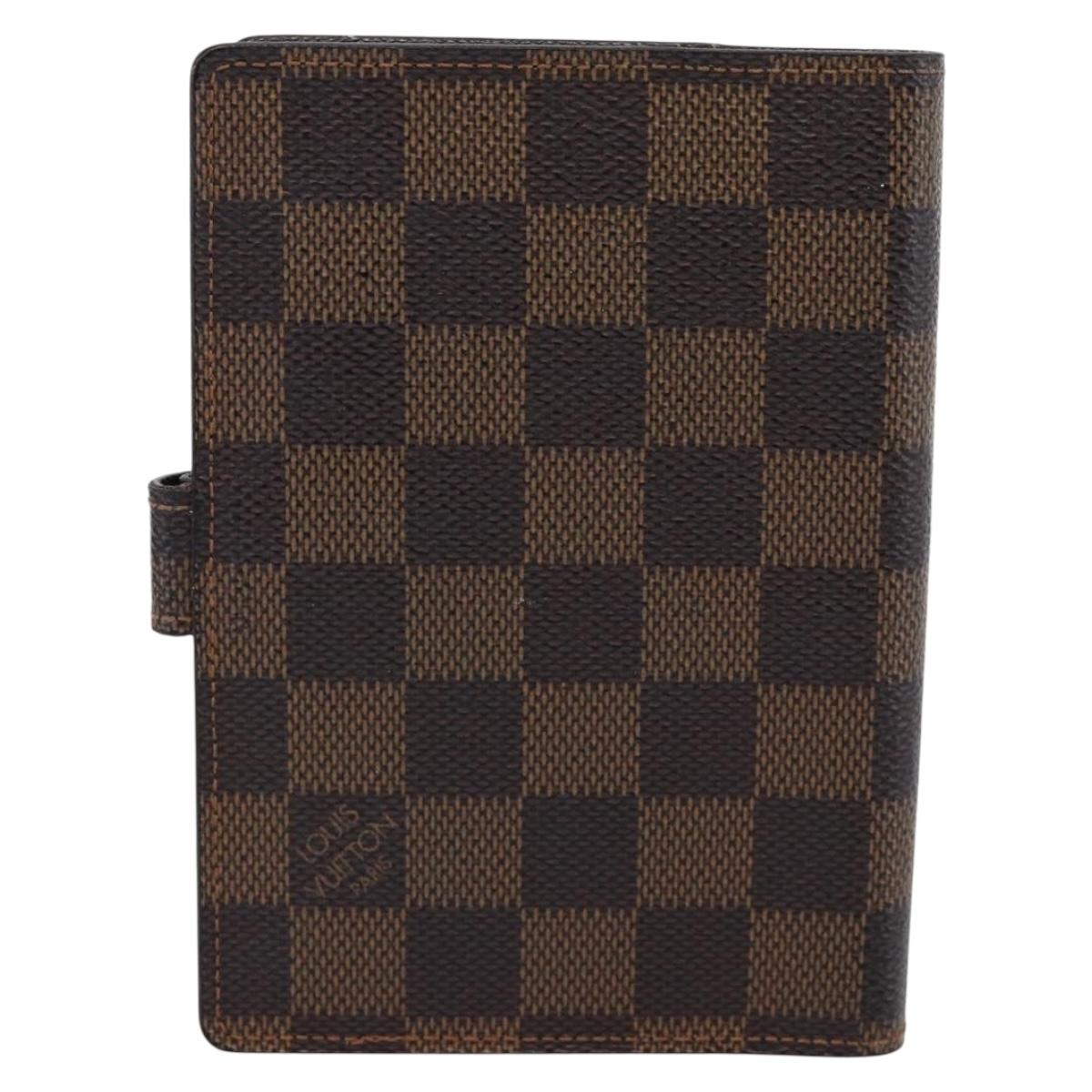 LOUIS VUITTON Damier Ebene Agenda PM Day Planner Cover R20700 LV Auth BA13650