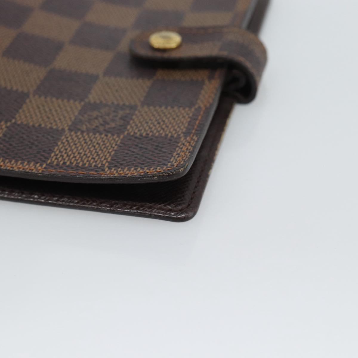 LOUIS VUITTON Damier Ebene Agenda PM Day Planner Cover R20700 LV Auth BA13650