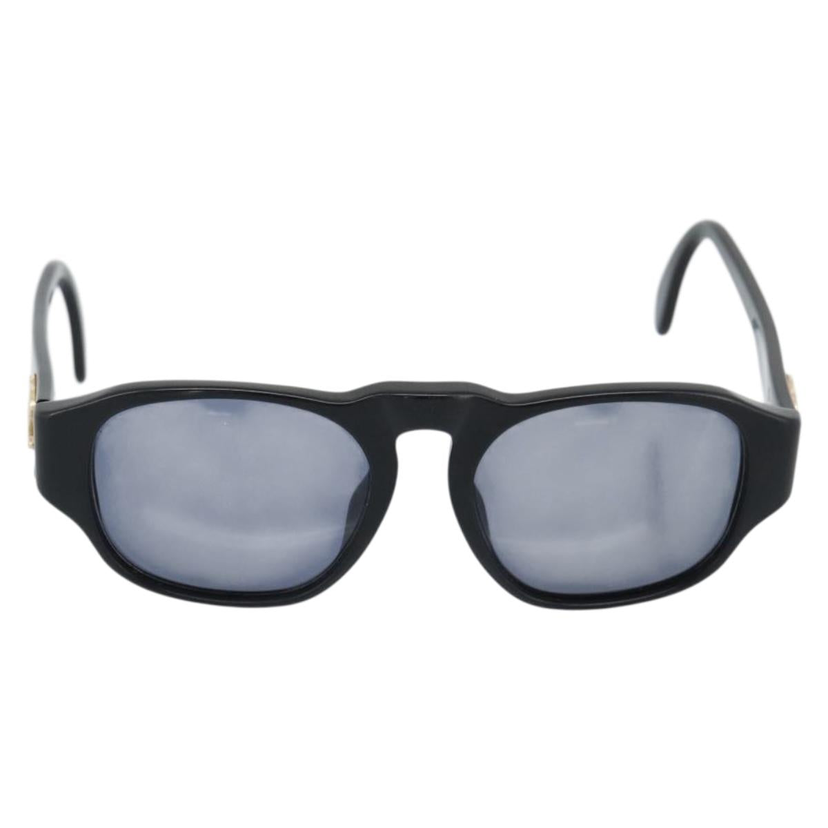 CHANEL Sunglasses plastic Black Gold CC Auth BA13653