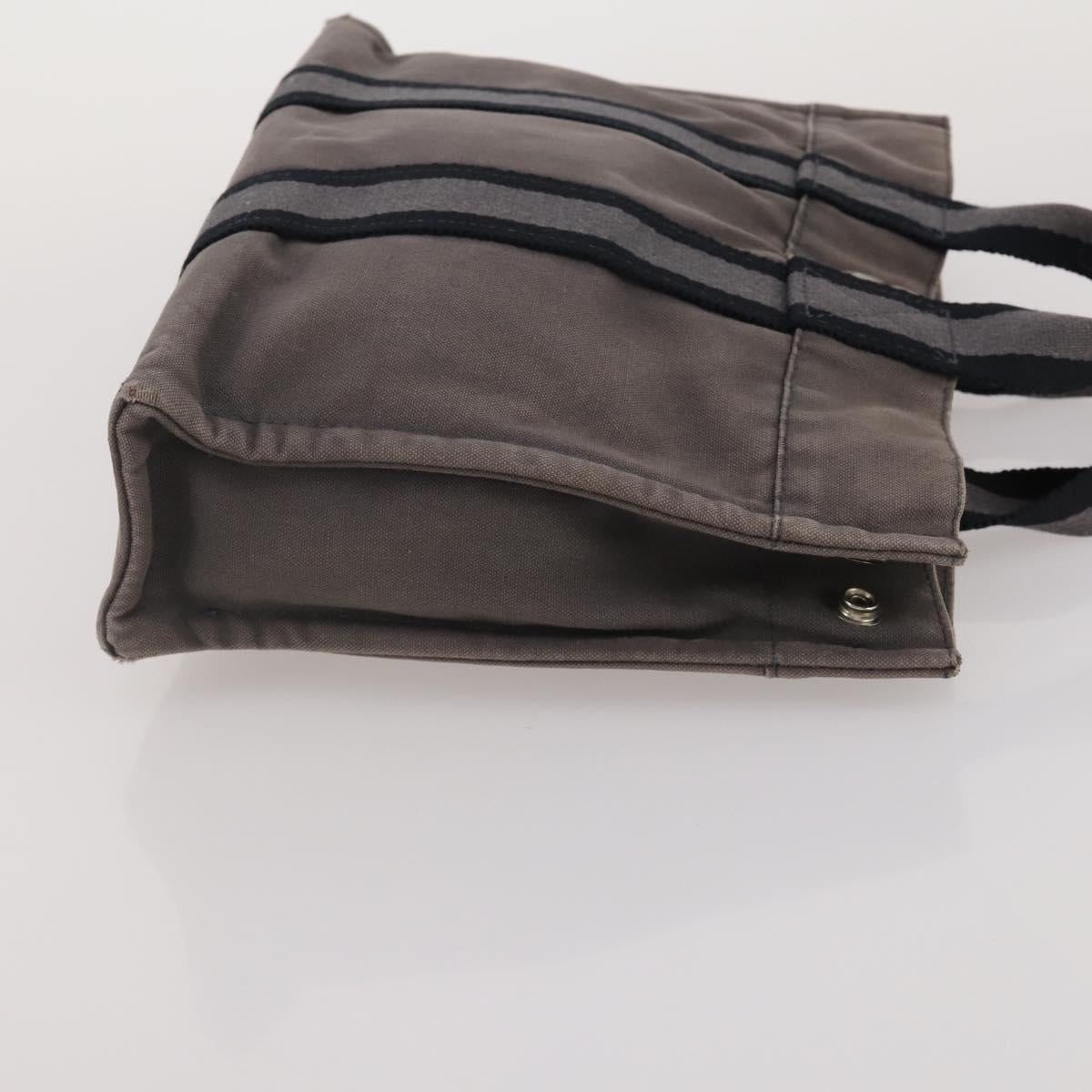 HERMES Fourre Tout Hand Bag Cotton 4 Set Navy Orange gray Auth BA13658