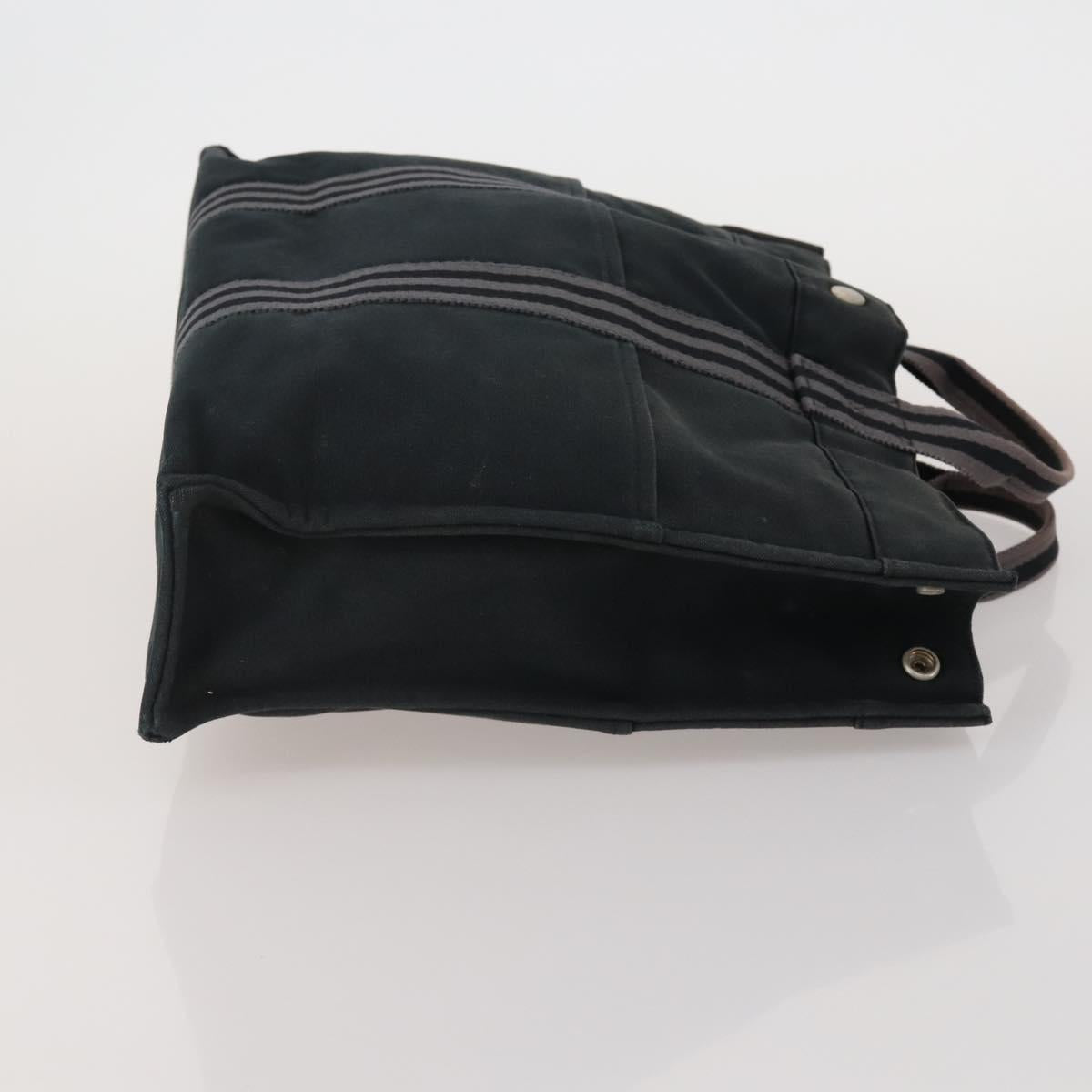 HERMES Fourre Tout Hand Bag Cotton 4 Set Navy Orange gray Auth BA13658