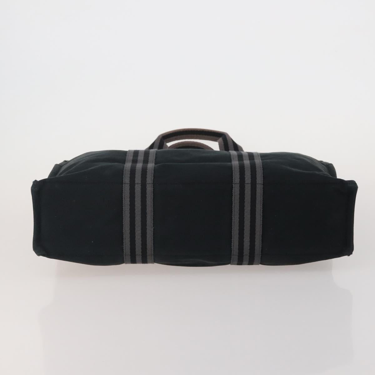 HERMES Fourre Tout Hand Bag Cotton 4 Set Navy Orange gray Auth BA13658