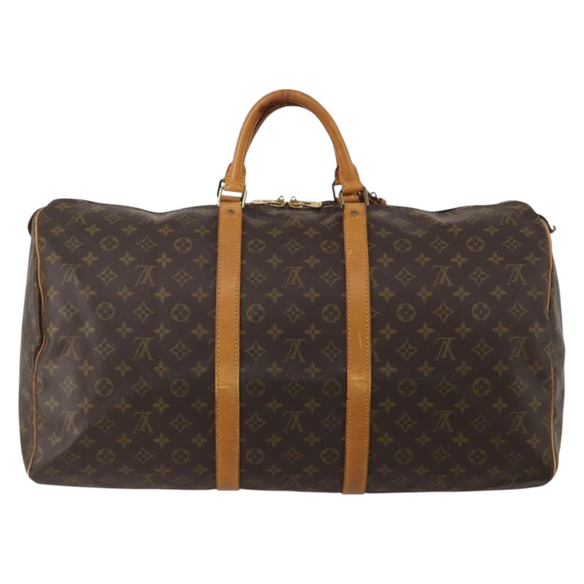 LOUIS VUITTON Monogram Keepall 55 Boston Bag M41424 LV Auth BA13664A