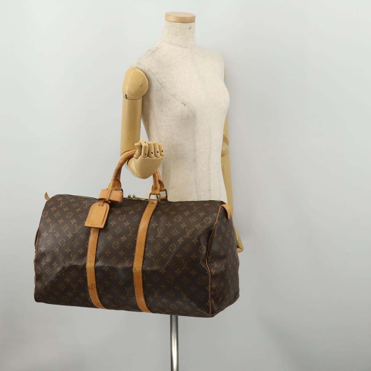 LOUIS VUITTON Monogram Keepall 50 Boston Bag M41426 LV Auth BA13665A