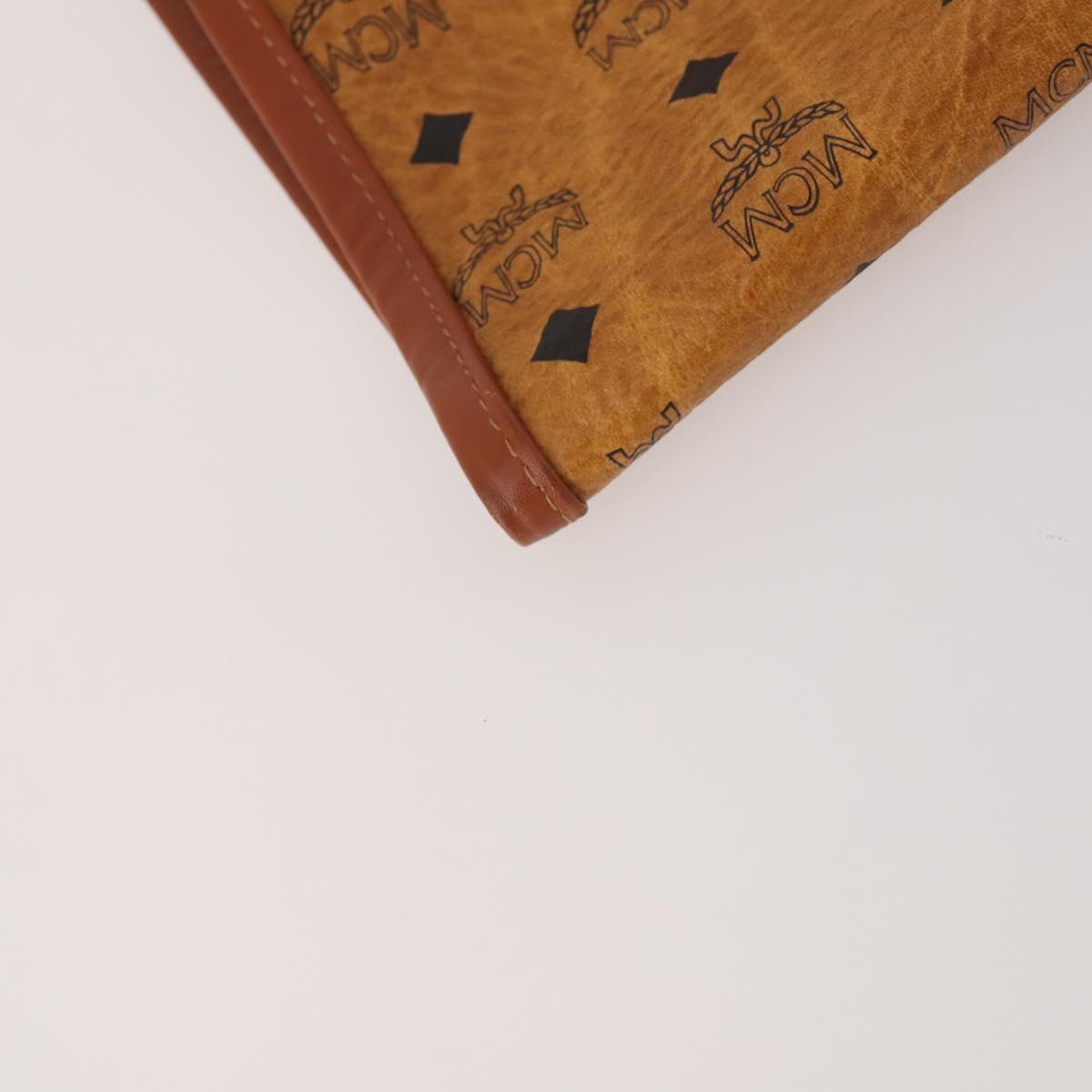 MCM Vicetos Logogram Garment Cover Leather Brown Gold Auth BA13677V