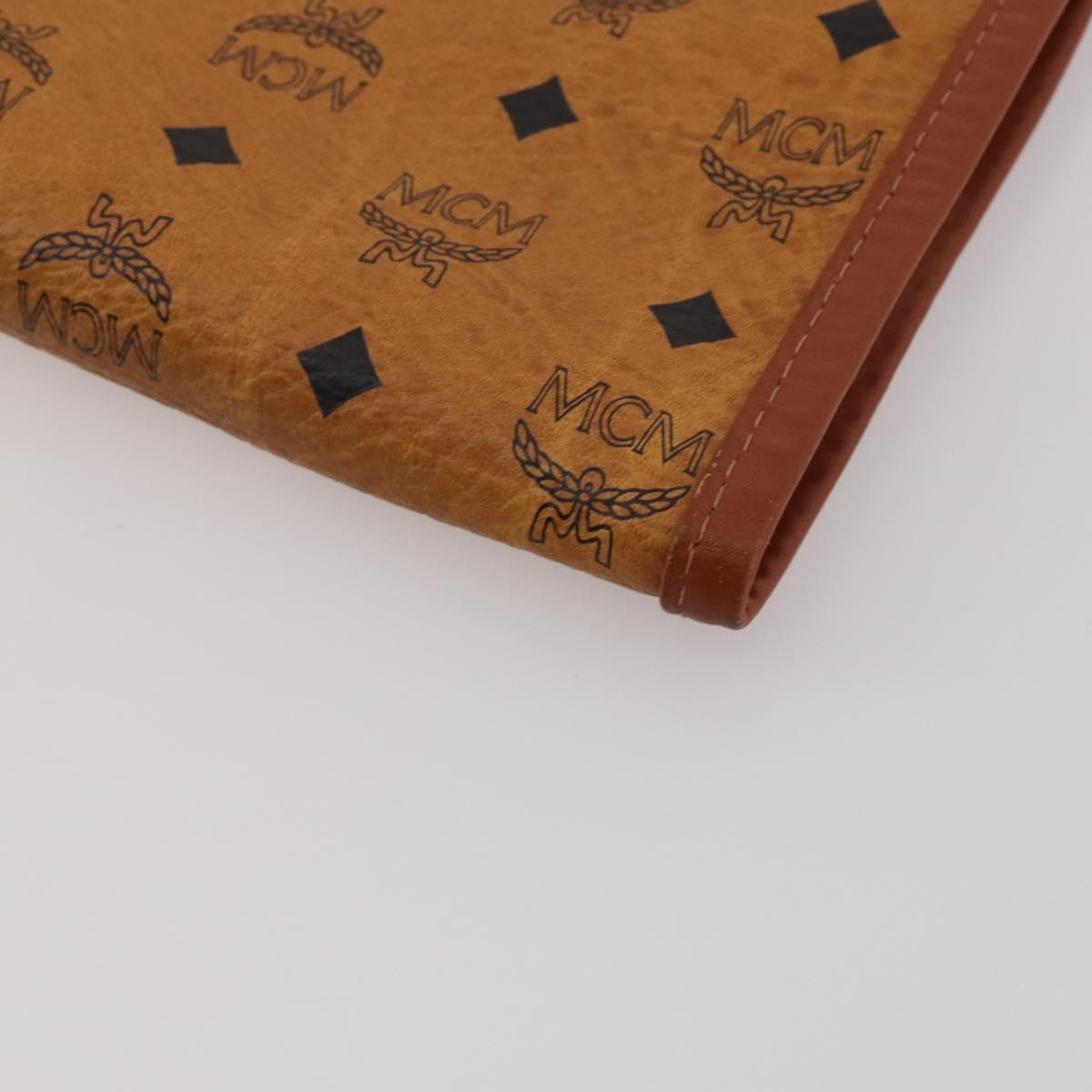 MCM Vicetos Logogram Garment Cover Leather Brown Gold Auth BA13677V