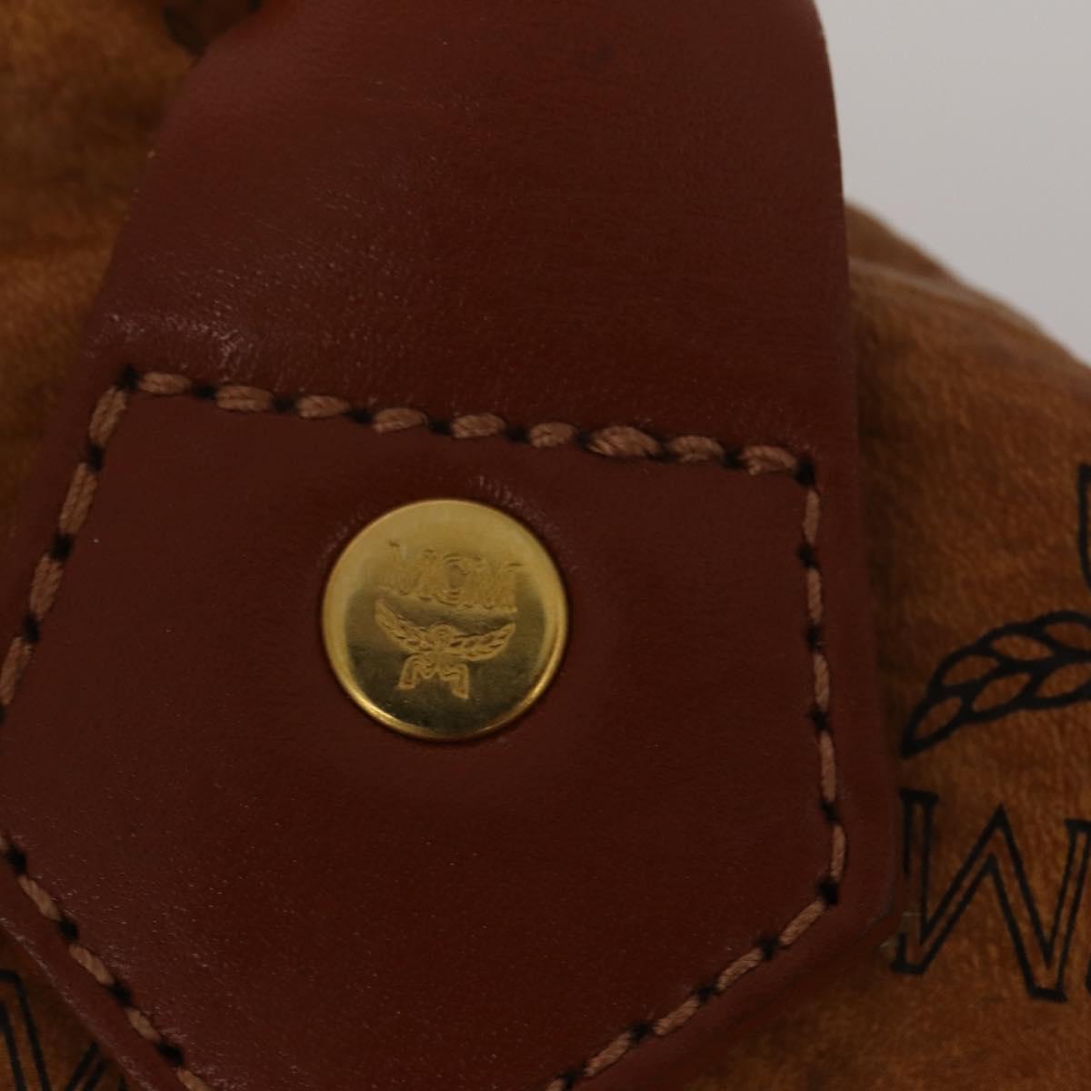 MCM Vicetos Logogram Garment Cover Leather Brown Gold Auth BA13677V