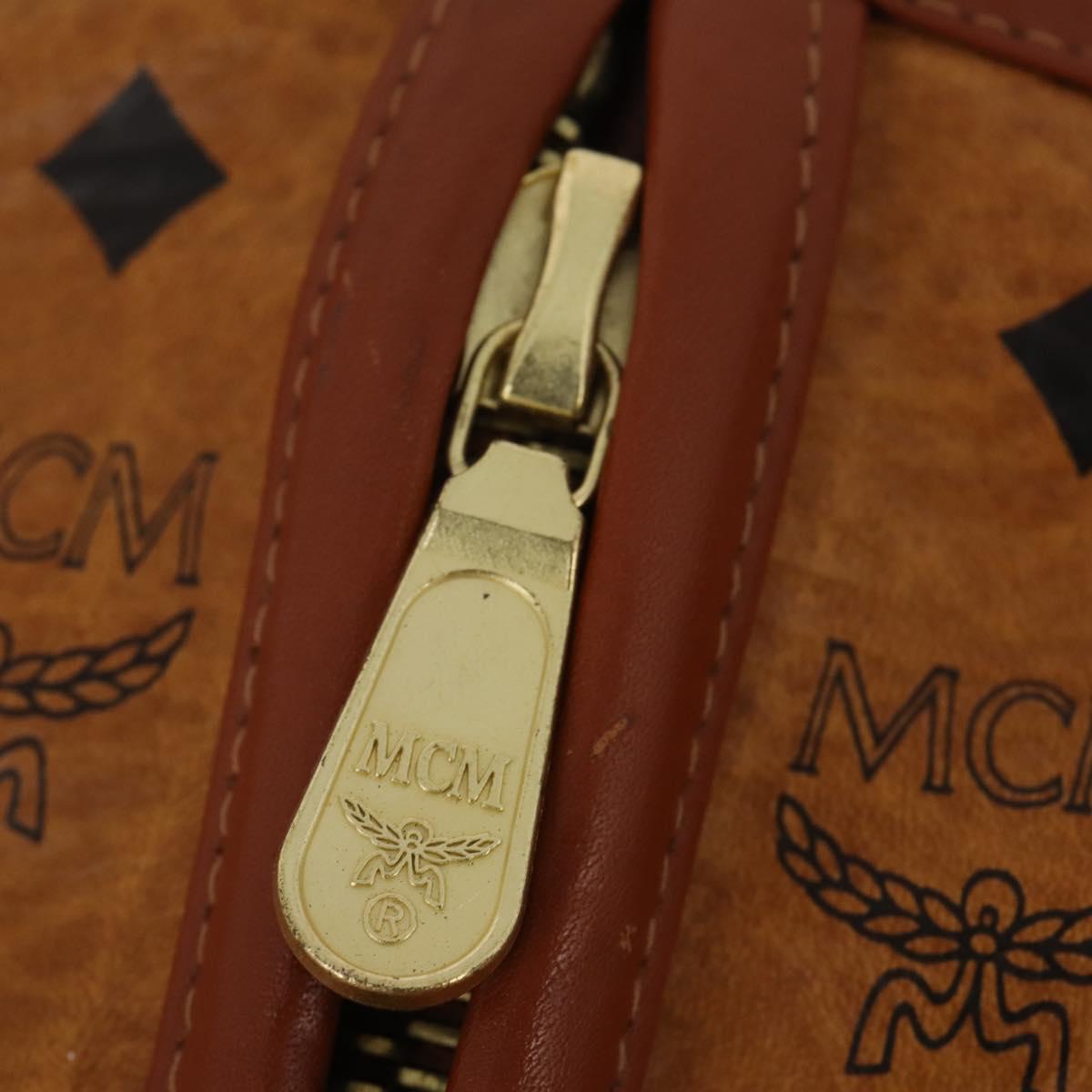 MCM Vicetos Logogram Garment Cover Leather Brown Gold Auth BA13677V