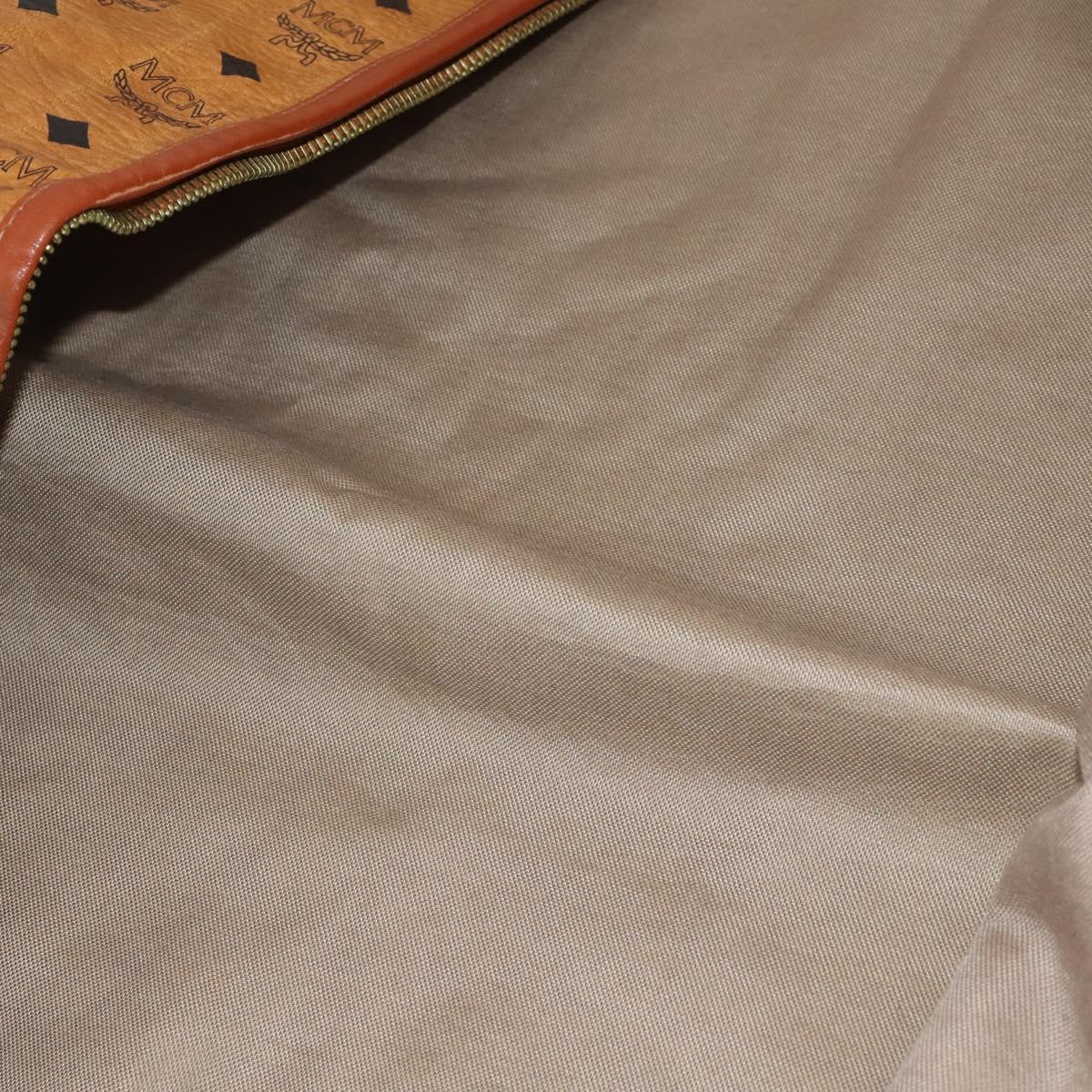 MCM Vicetos Logogram Garment Cover Leather Brown Gold Auth BA13677V