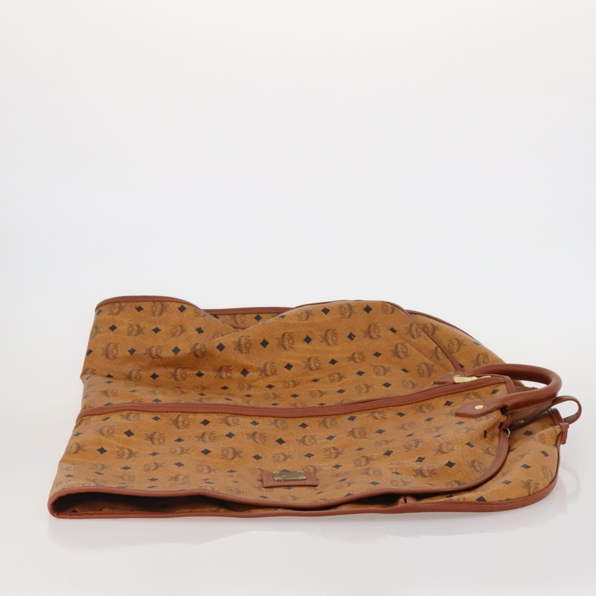 MCM Vicetos Logogram Garment Cover Leather Brown Gold Auth BA13677V
